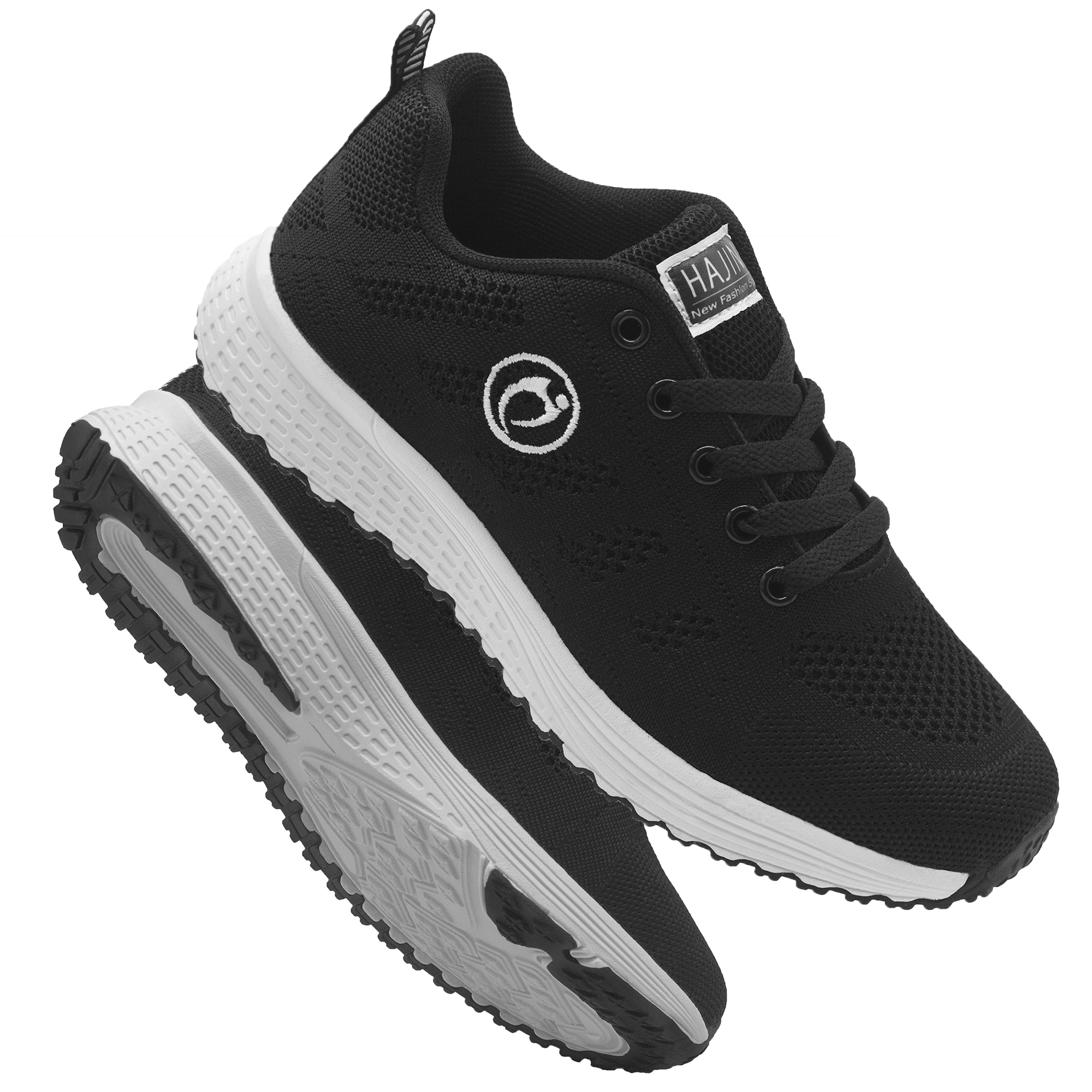 thumbnail video image 2 of HAJINK Women's Sneakers Mesh Lace-up Casual Comfort Breathable Running Shoes, Black, 2 of 6