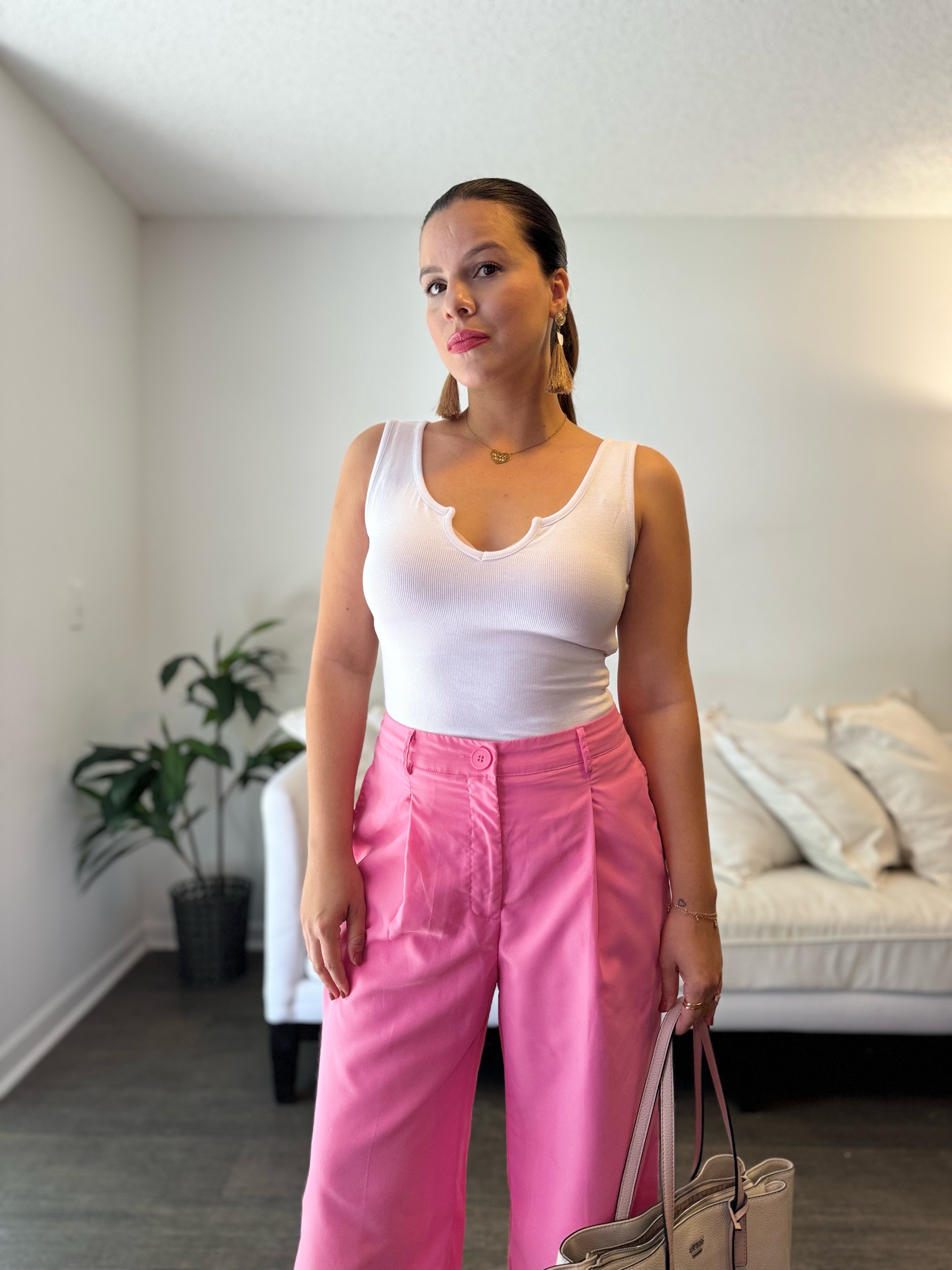 thumbnail video image 2 of Ladybranch Women's Sleeveless Shirt Ribbed Fitted Scoop Neck Basic Tank Top Slim Sporty Workout Tops White(White,S), 2 of 8