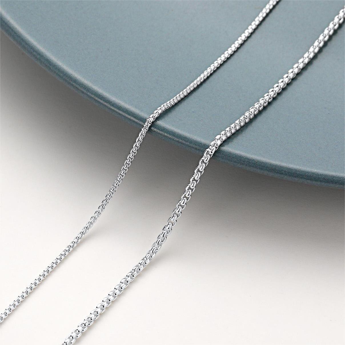 thumbnail video image 2 of FaithHeart 925 Sterling Silver Chain Necklace for Women 1.8mm Dainty Sturdy Venetian Replacement Round Box Chain for Pendant with Jewelry Gift Box 18 Inches, 2 of 11