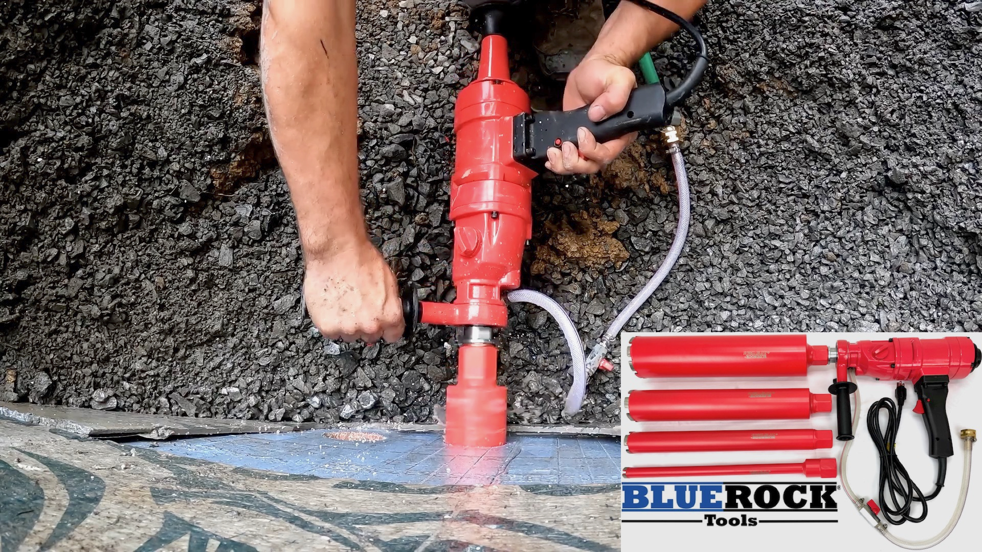 thumbnail video image 2 of BLUEROCK ® 9" Diamond WET Coring Bit for Concrete Core Drilling cement brick stone rebar, 2 of 11