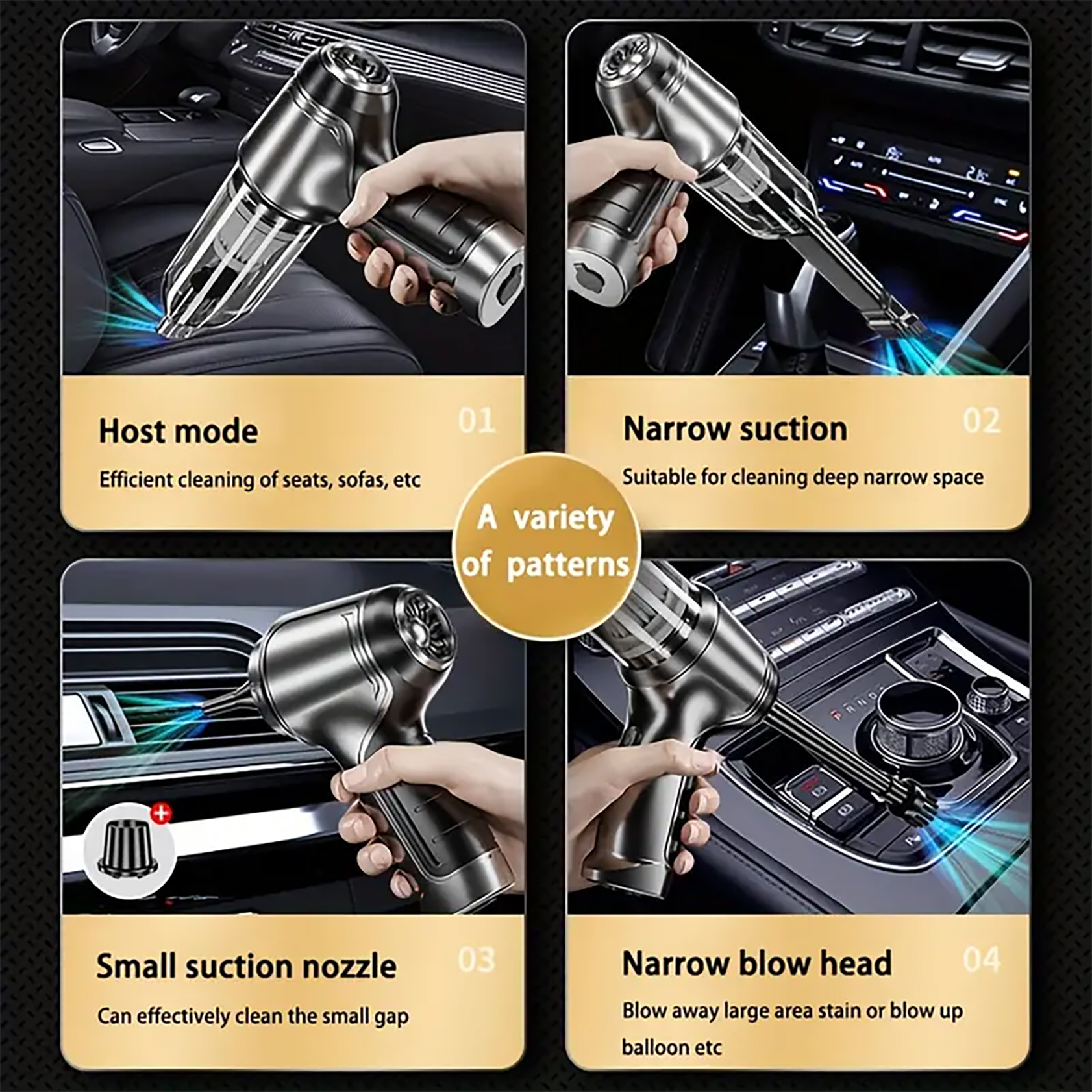 thumbnail video image 2 of Juyafio High-Power Cordless Car Vacuum 18000Pa, 120W Max Suction 2-Speed, 60Min Runtime, 4-in-1 Handheld Vacuum for Car Pet Hair Home, 2 of 13