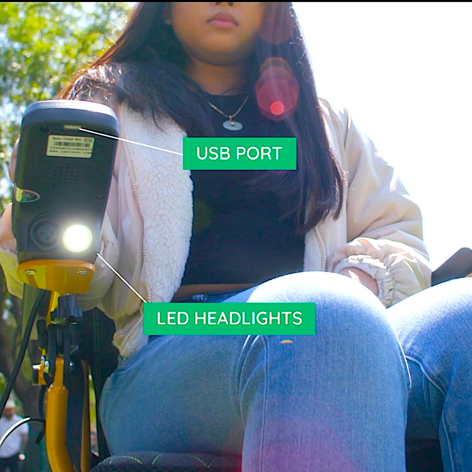 thumbnail video image 2 of Bangeran Small Pegasus Foldable Electric Wheelchair for Daily Tasks, Flat-Free Wheels, 5" Thick Seat for Comfort, Digital Joystick, Only 45 lb - Black, 2 of 11