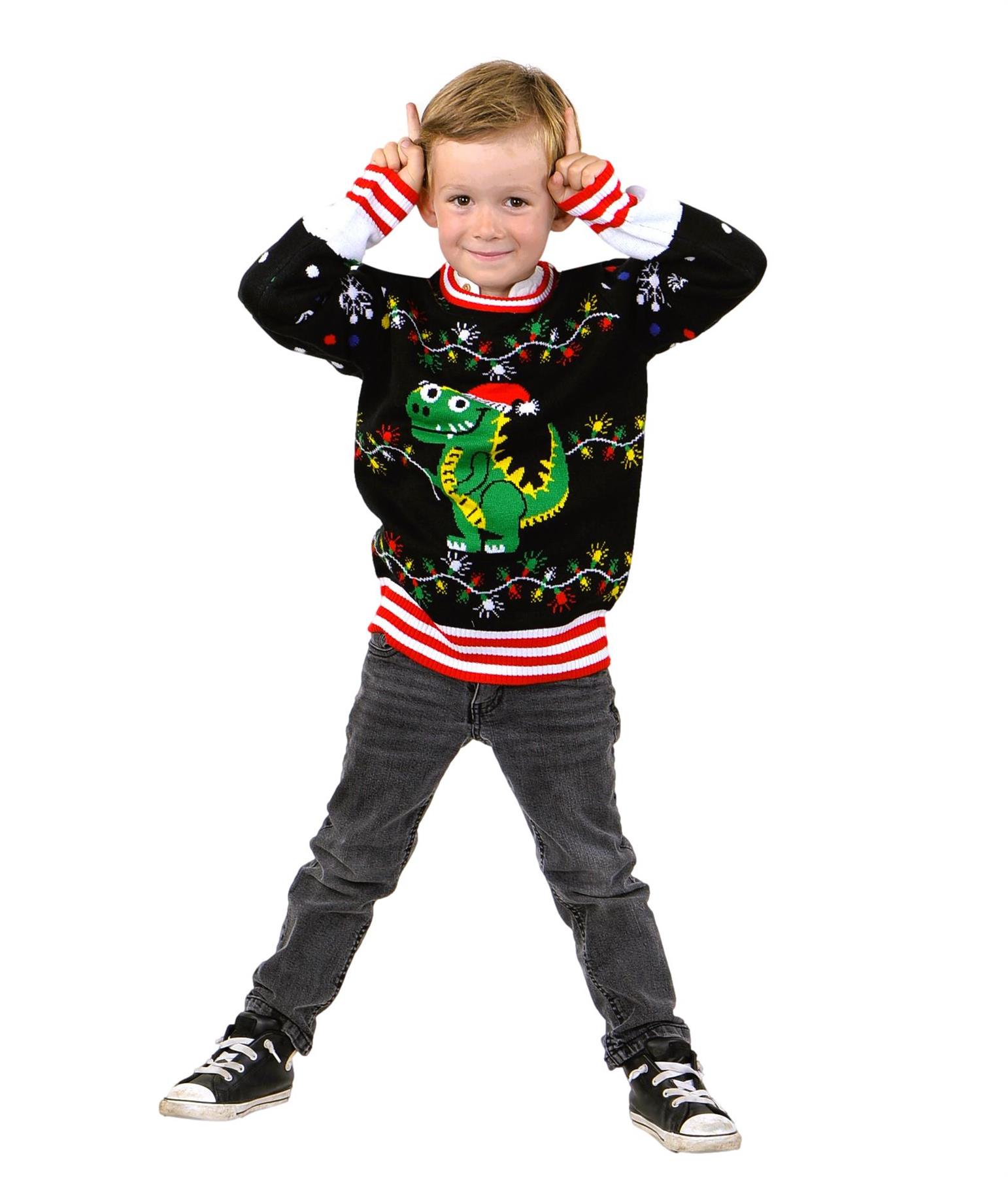 thumbnail video image 2 of Socal Look Kids Christmas Sweater, Children's Acrylic Holiday Pullover for Boys & Girls, 11-12 Years, 2 of 9