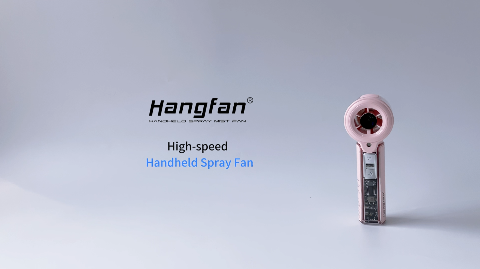thumbnail video image 2 of Hangfan portable spray handheld fan [19H maximum cooling time], 3000mAh USB rechargeable spray fan, 100 gear adjustable, mini fan, suitable for travel/shopping/makeup - summer female gift-Pink, 2 of 8