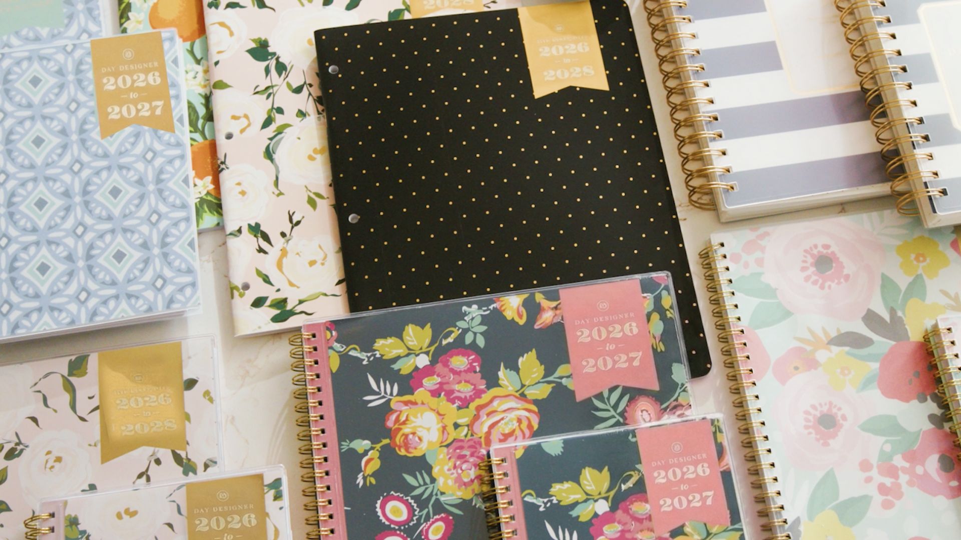 thumbnail video image 2 of Blue Sky Day Designer 2026-2027 Daily and Monthly Academic Year Planner Calendar, July 2026 - June 2027, 8" x 10", Flexible Cover, Laminated Tabs, Storage Pocket, Includes Stickers, Annabel, 2 of 9