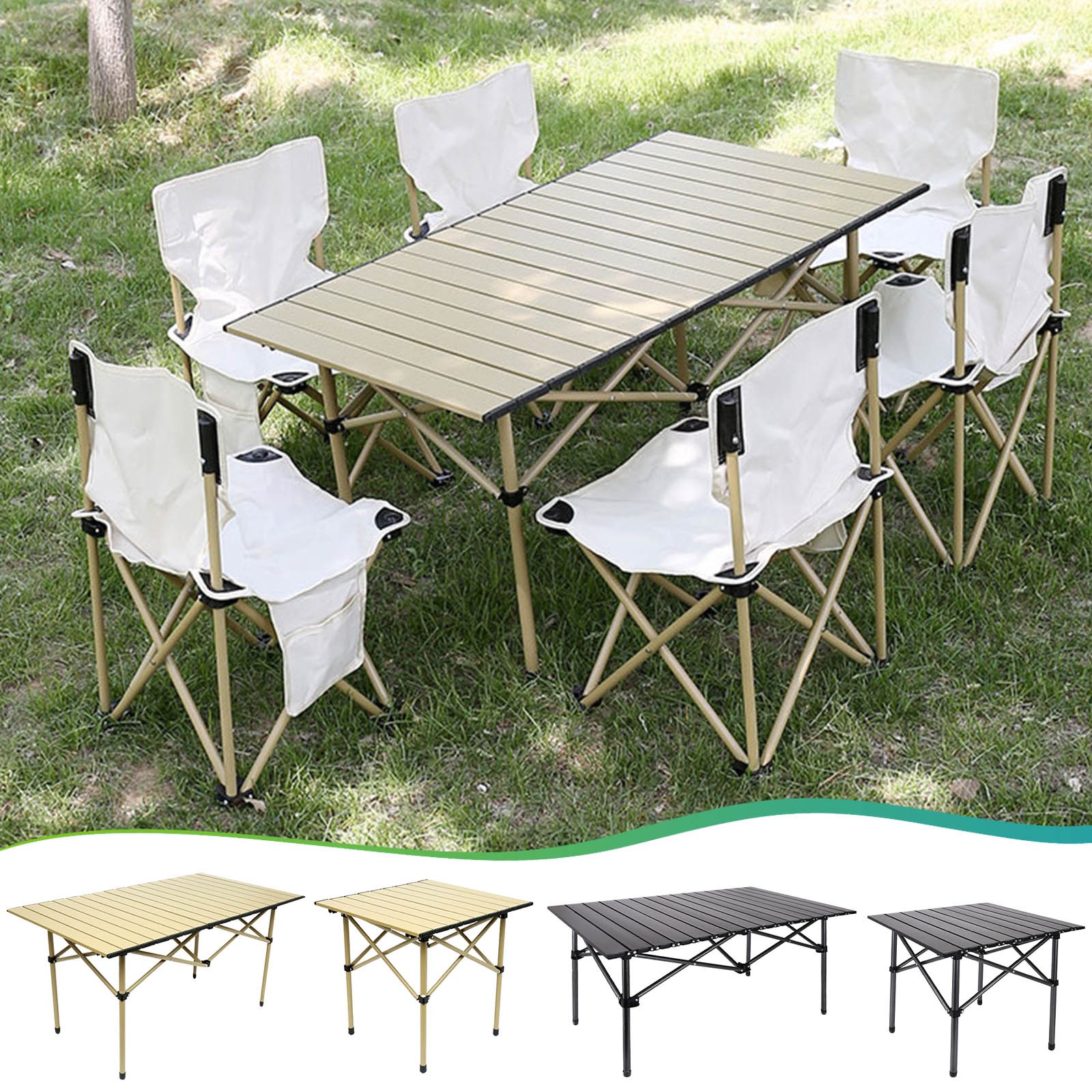 thumbnail video image 2 of 3.12ft Black Rectangular Folding Camping Table - Industrial Black Carbon Steel Camp Table, Rectangular Portable Outdoor Table, Heavy Duty Fishing Camp Desk, Outdoor Cooking Barbecue Table, 1pc, 2 of 4