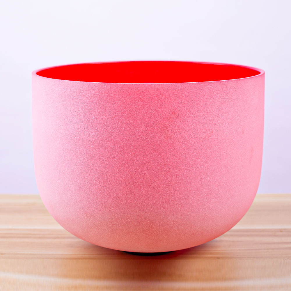 thumbnail video image 2 of 432 Hz C Root Chakra Red Color Quartz Frosted Crystal Singing Bowl 10 inch+Case Bag, 2 of 6