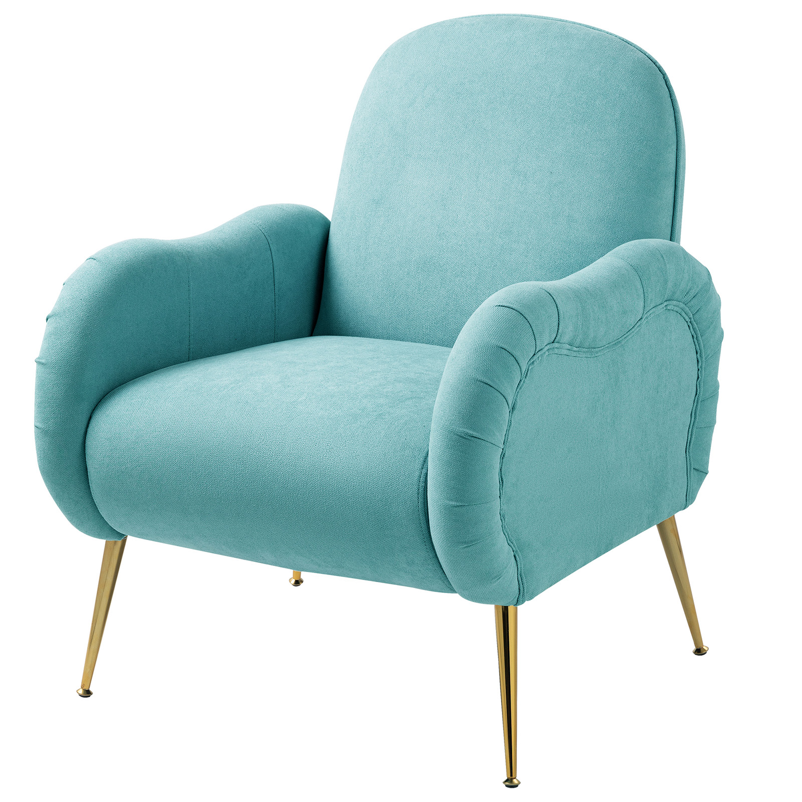 thumbnail video image 2 of EBQOSK Modern Accent Chair with Arm Chair, Comfy Chenille Single Sofa with Springs Cushions & Retro Wooden Legs, Reading Chair for Bedroom, Club, Living Room, Lounge, Holds 300lbs (Navy Blue), 2 of 7