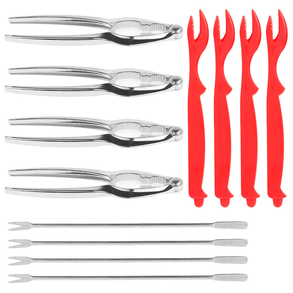 thumbnail video image 3 of 12PCS Seafood Tools Set, Crab Cracker and Picks, Stainless Steel Lobster Cracker Forks, Nut Cracker Shell Claw Lobster Shellers, Shellfish Lobster Leg Opener Set for Restaurant Kitchen Gadget Kits, 3 of 12