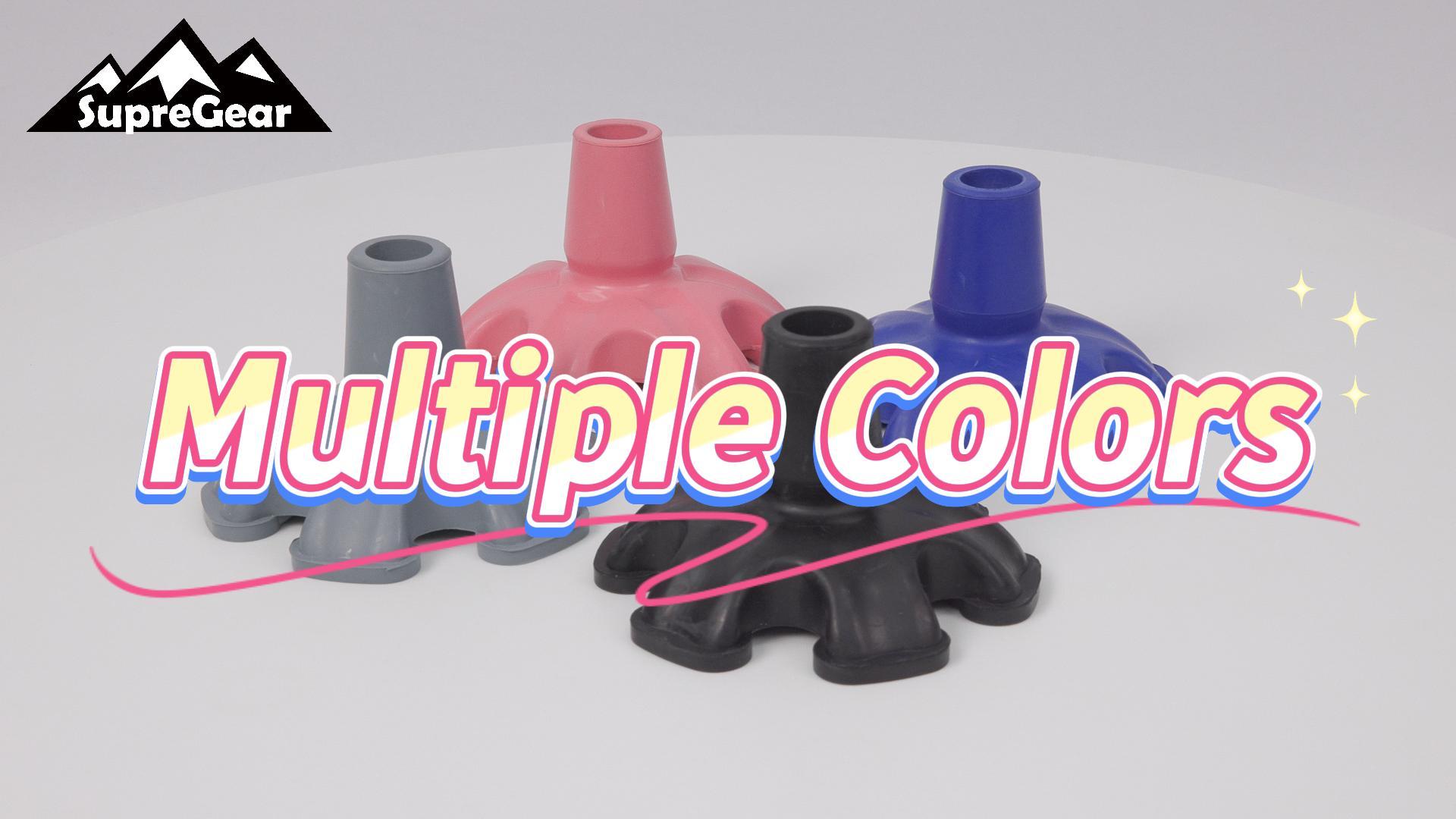 thumbnail video image 2 of SupreGear 3/4 inch Cane Tip, Self-Standing Heavy Duty Rubber Base, Six Point Non-Slip Cane Tip, Brown, 2 of 8