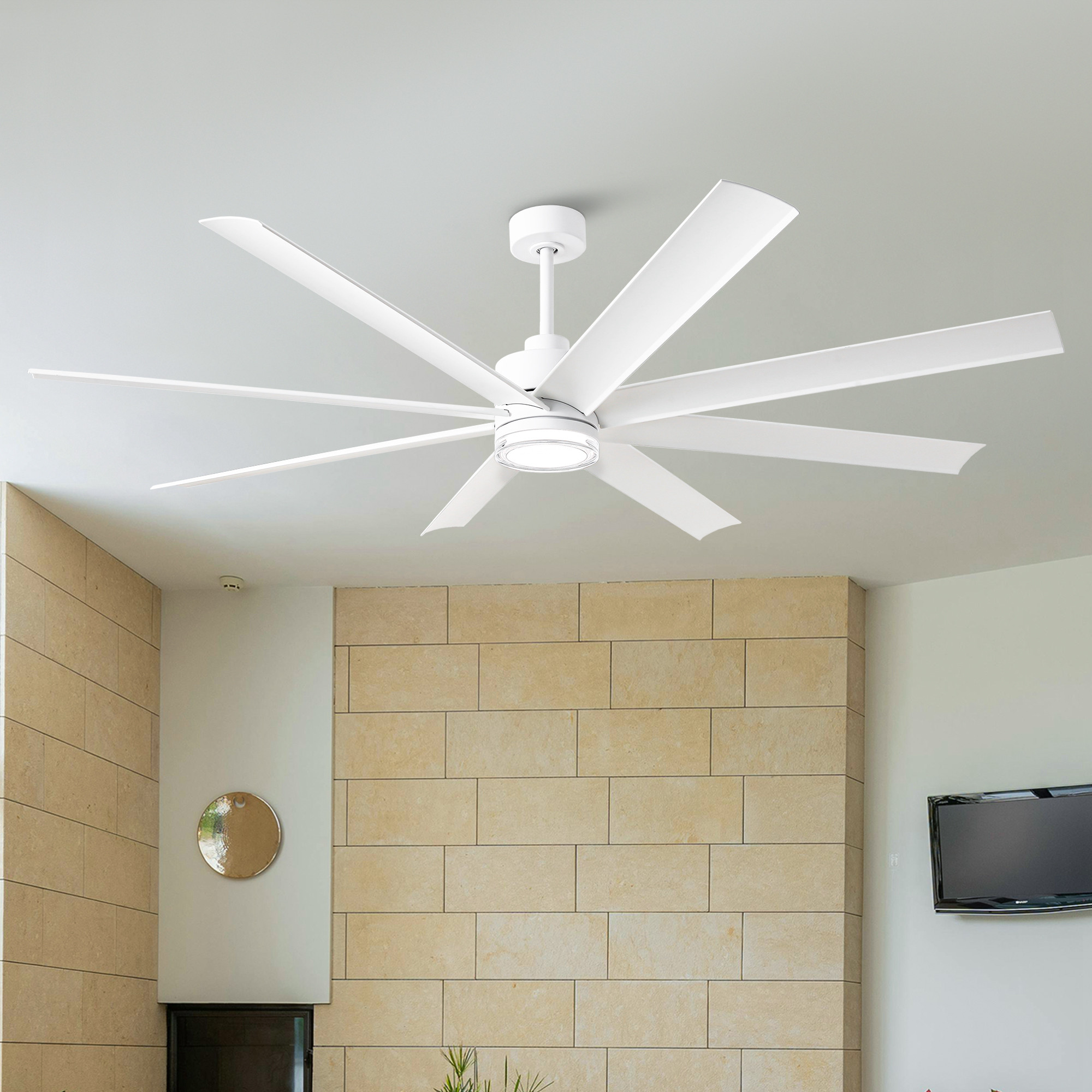 thumbnail video image 2 of Parrot Uncle Modern 72" Windmill White LED Smart Ceiling Fan, Alexa, and App Control, 3-CCT Ceiling Fan, 2 of 11