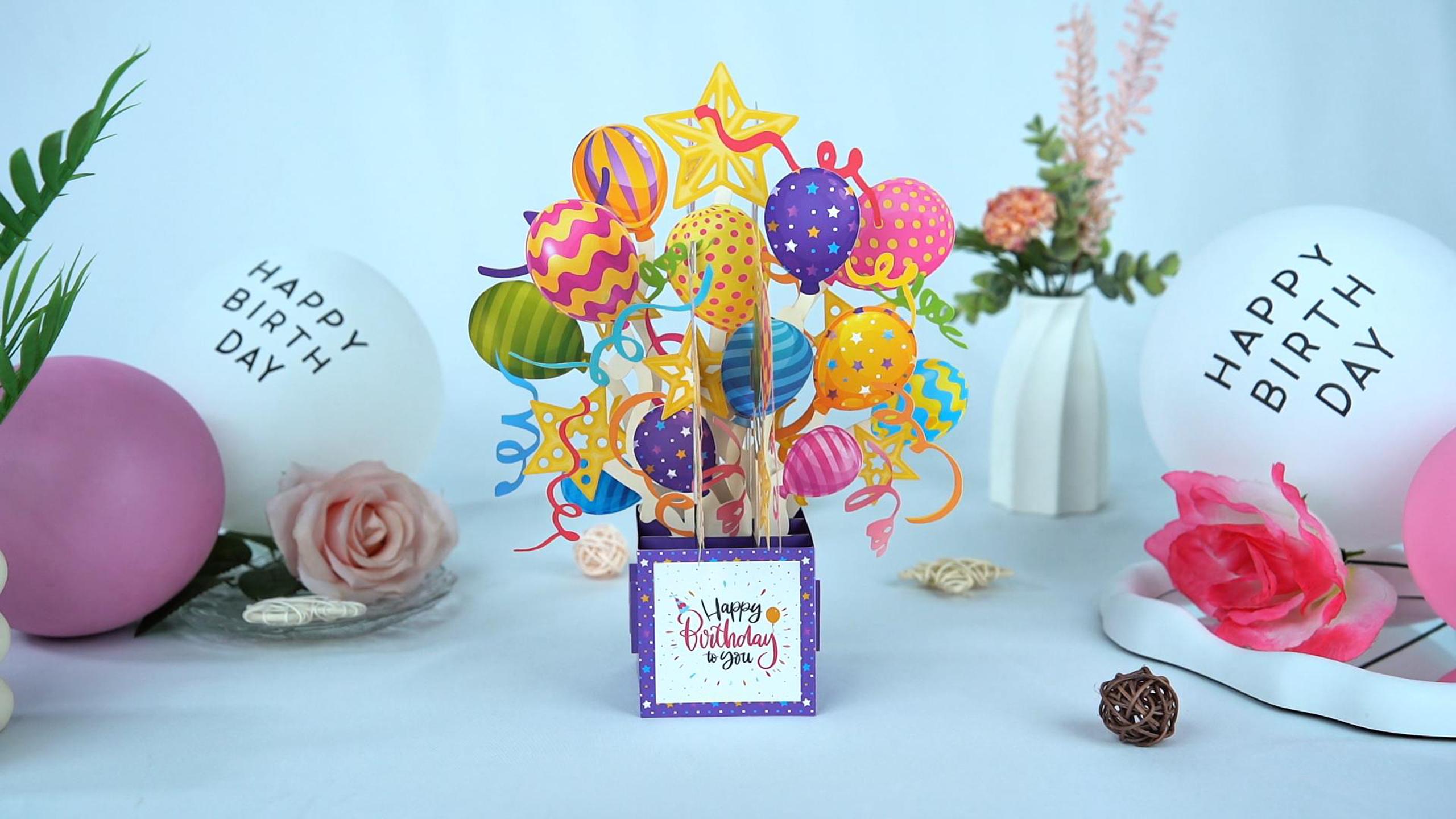 thumbnail video image 2 of WaaHome Birthday Pop Up Cards - 3D Pop-Up Cards with Envelope Birthday Gifts for Women Mom Daughter Grandma Sister Friends, 2 of 8