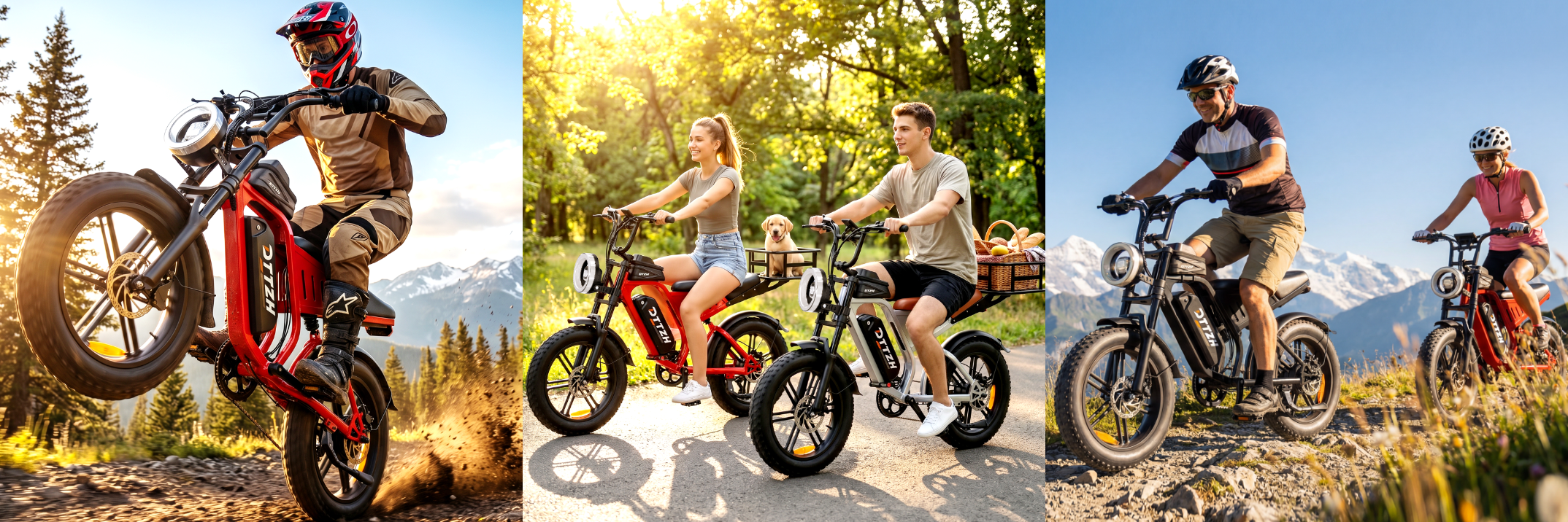 thumbnail video image 2 of DTTZH Fast Electric Bike for Adults, 20"x4.0" Fat Tire Ebike, 750W Rate Motor, 80Miles Range, 48V 25Ah Removable Battery, Electric Mountain Bike, UL2849 (Black), 2 of 10