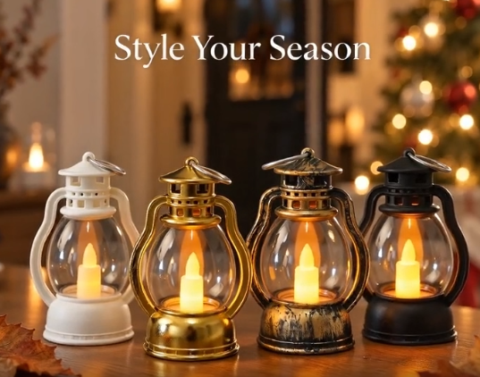 thumbnail video image 2 of Flameless Mini Lantern Night Light, Soft Decorative LED Glow, Compact Seasonal Night Light, Ambient Lighting for Bedroom, Table and Mantel, Flexible Lighting for Entryway and Party Backdrop, White, 2 of 12