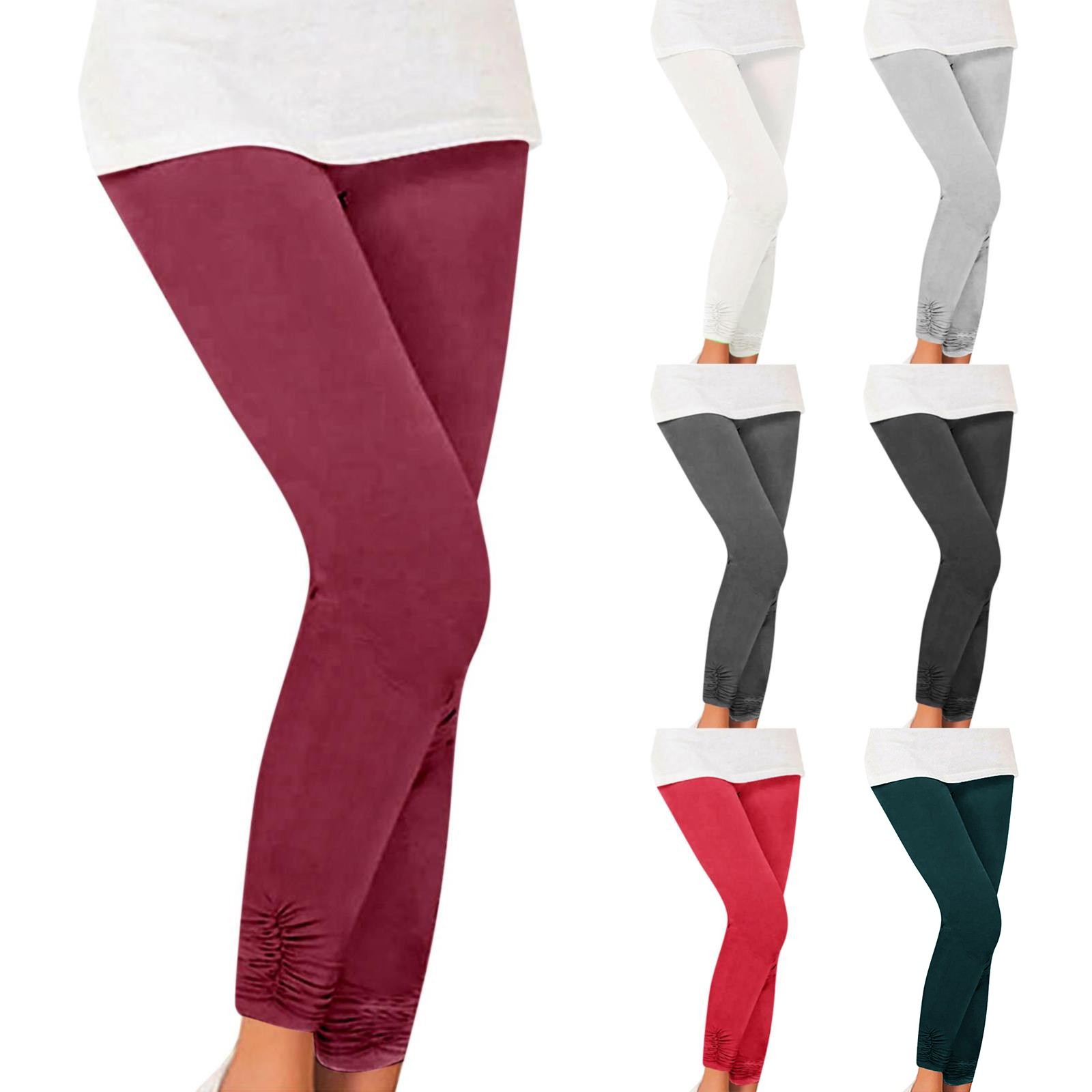 thumbnail video image 2 of GZWYHT Leggings for Women,Petite Pants,Fashionable Fall And Winter Stretch Pleated Bottoming Pants Leggings Tight Elastic Ladies Bottoming Pants,High Waisted Pants,Tights for Women,Work Pants,J,XL, 2 of 5