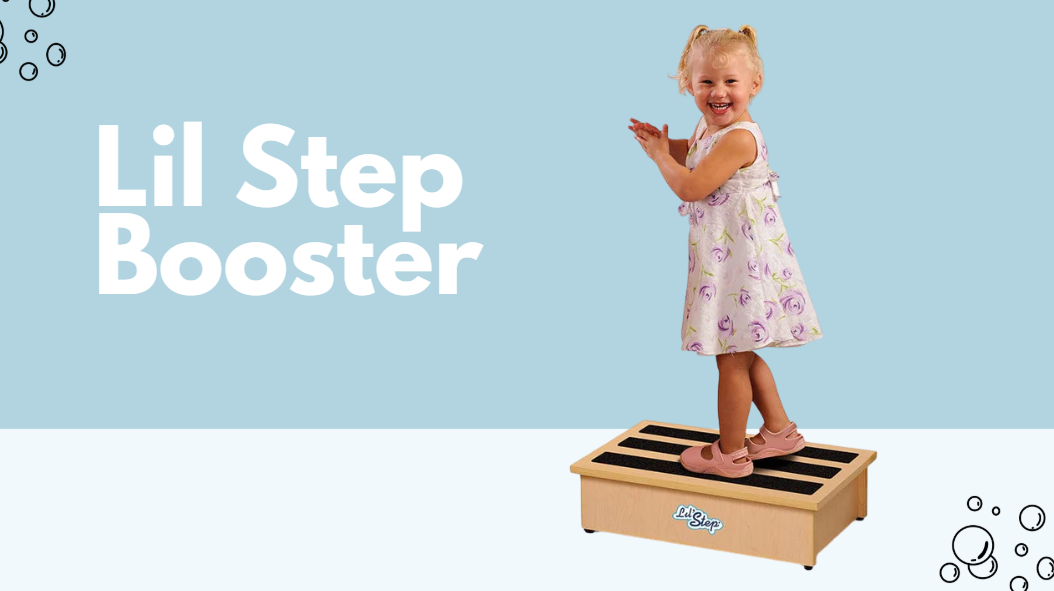 thumbnail video image 2 of Ozark River Portable Sinks Lil Step Booster Maple, 7" High Slip-Resistant Booster Step, Step Stool for Children, Lil Step Riser, Ozark River Portable Sink Accessories, 2 of 4