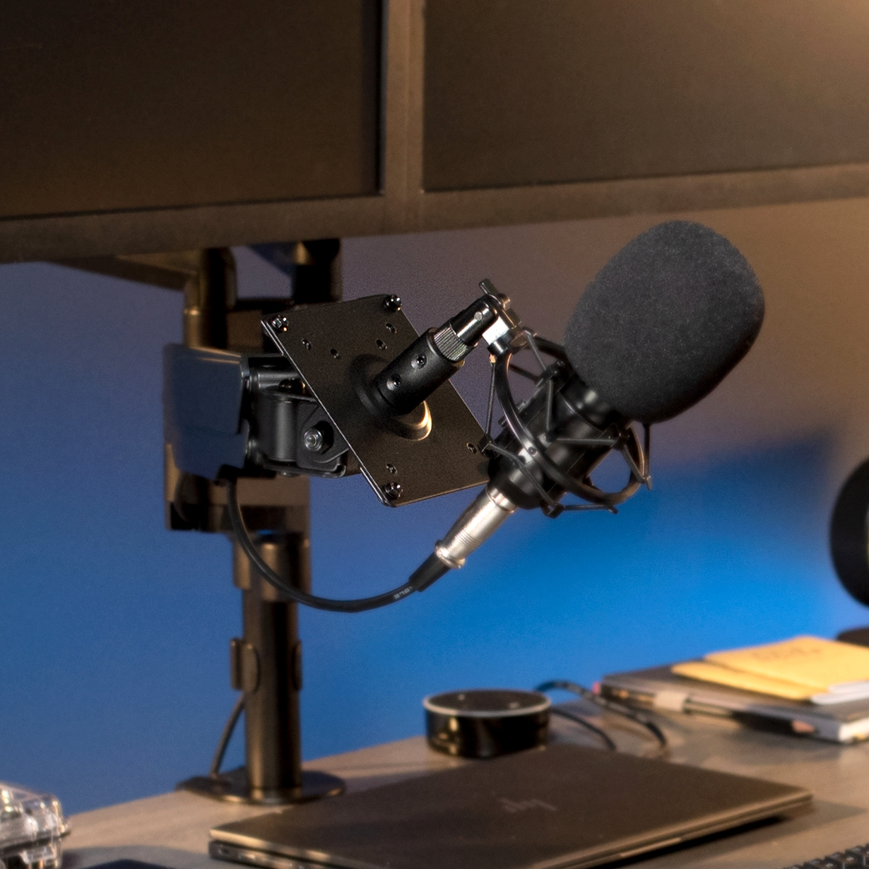 thumbnail video image 2 of VIVO Black Universal Microphone VESA Adapter Kit, VESA 75x75mm and 100x100mm, 2 of 9