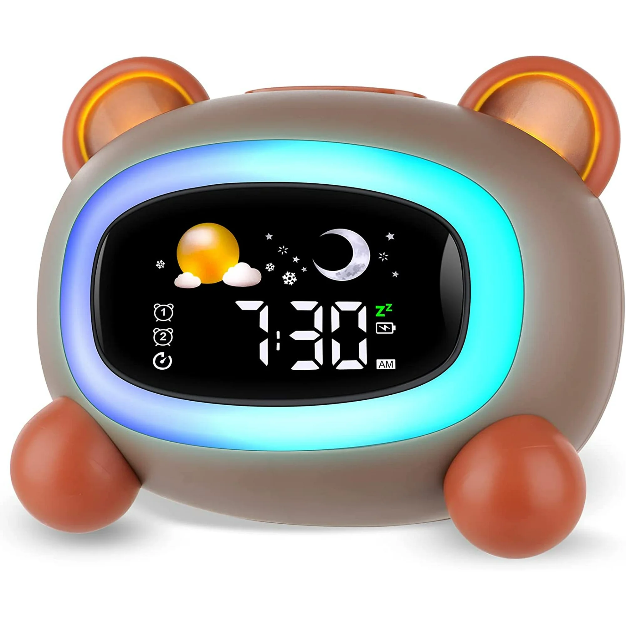 thumbnail video image 2 of Hansang Alarm Clock for Kids, Ok to Wake Clock, Sleep Training Digital Clock with 5 Night Light, 2 of 9