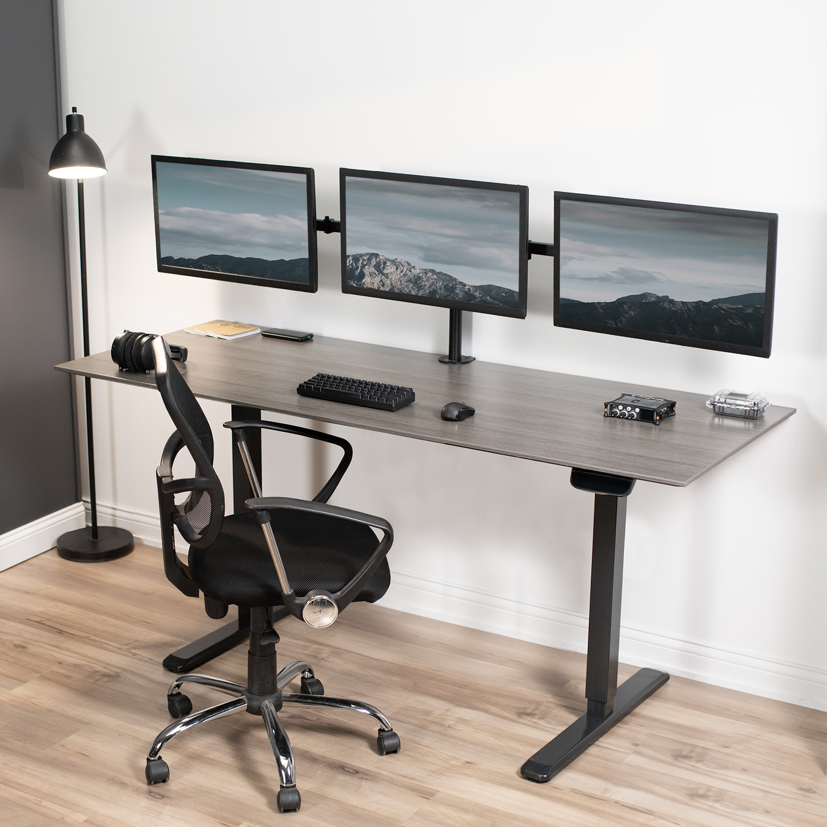 thumbnail video image 2 of VIVO Heavy Duty Flush to Wall Triple Monitor Desk Mount, 3 Screens up to 27", 2 of 9