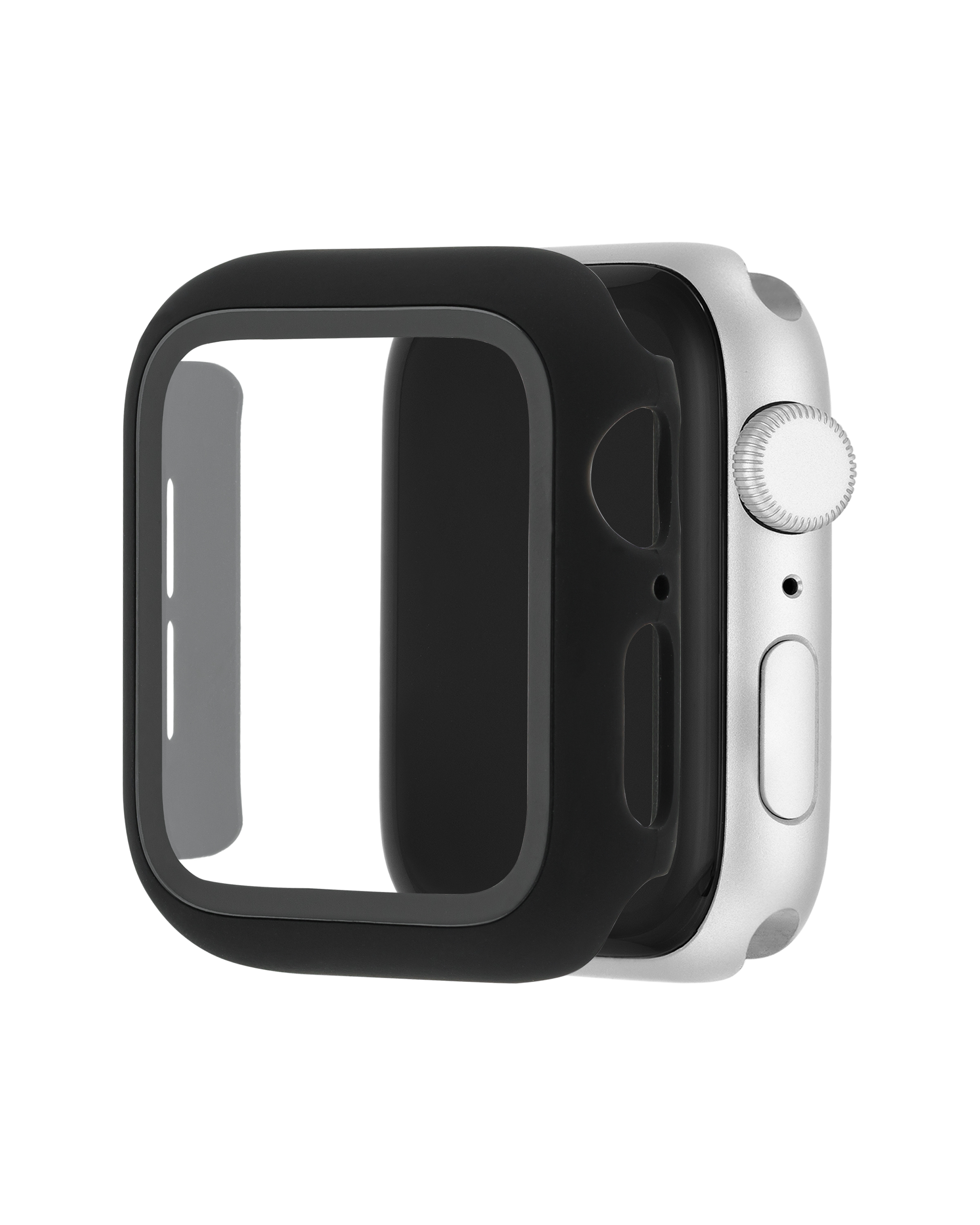 thumbnail video image 2 of WITHit Full Protection Black Bumper with Glass Screen Protection for 45mm Apple Watch, 1 Count, 2 of 7