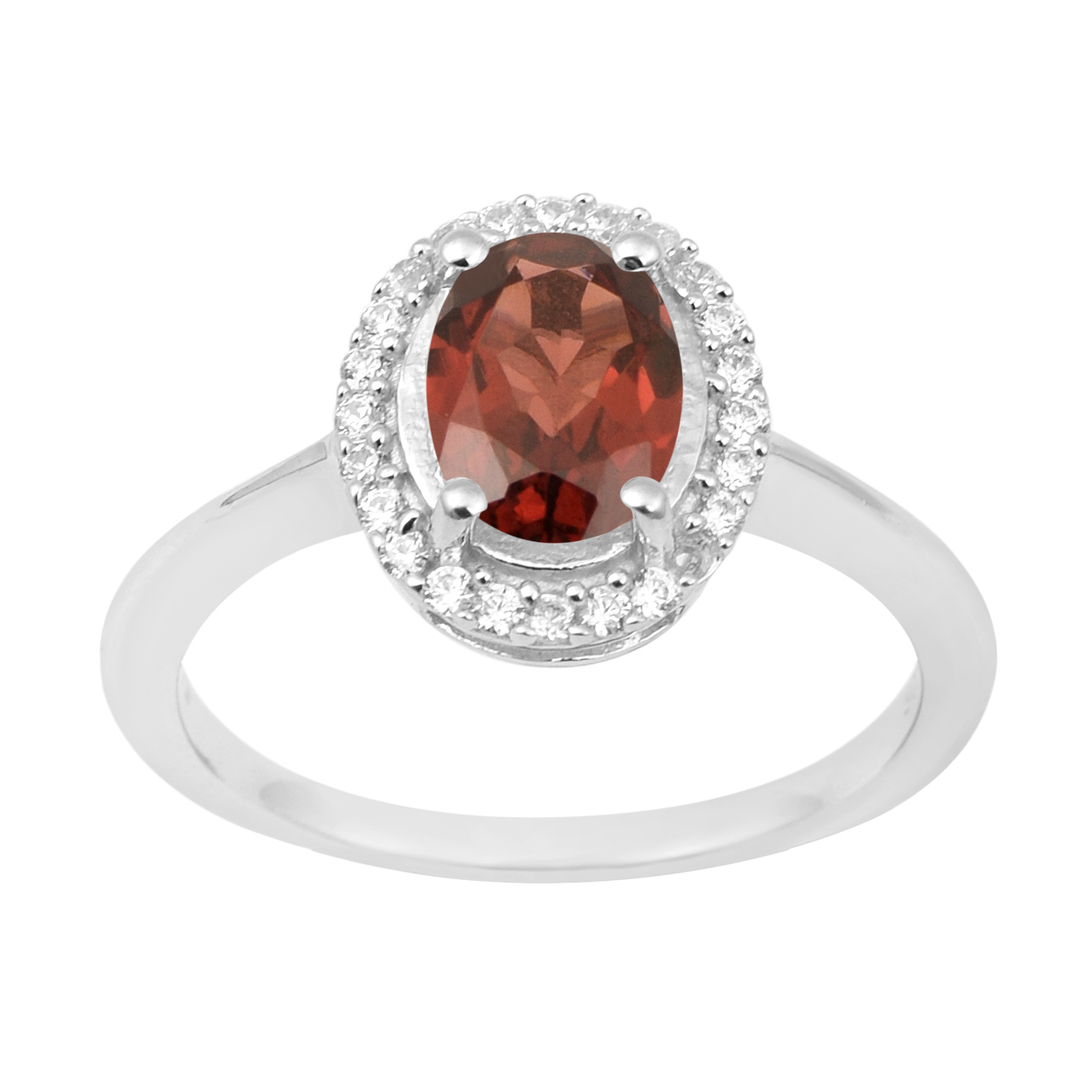 thumbnail video image 2 of 1.75 Ctw Oval Shape Garnet 925 Sterling Silver Solitaire Accents Women Anniversary Ring, 2 of 7
