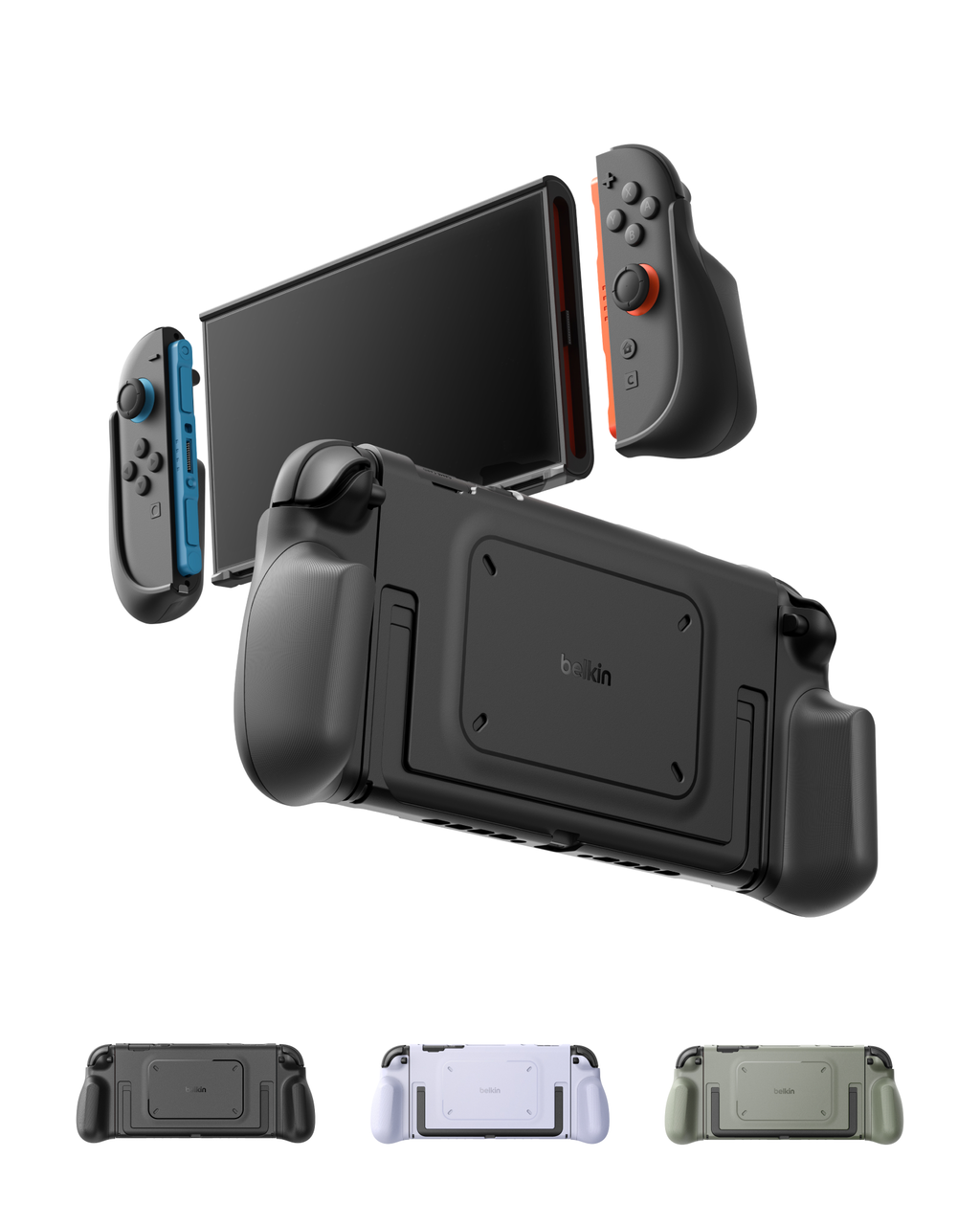 thumbnail video image 2 of Gaming Nintendo Switch 2 Case Grip, Dockable & Quick-Release Design, Ergonomic Non-Slip, Kickstand Compatible Protective Case, Comfortable Joy-Con 2 Handheld Grip, Switch 2 Gaming Accessories - Olive, 2 of 7
