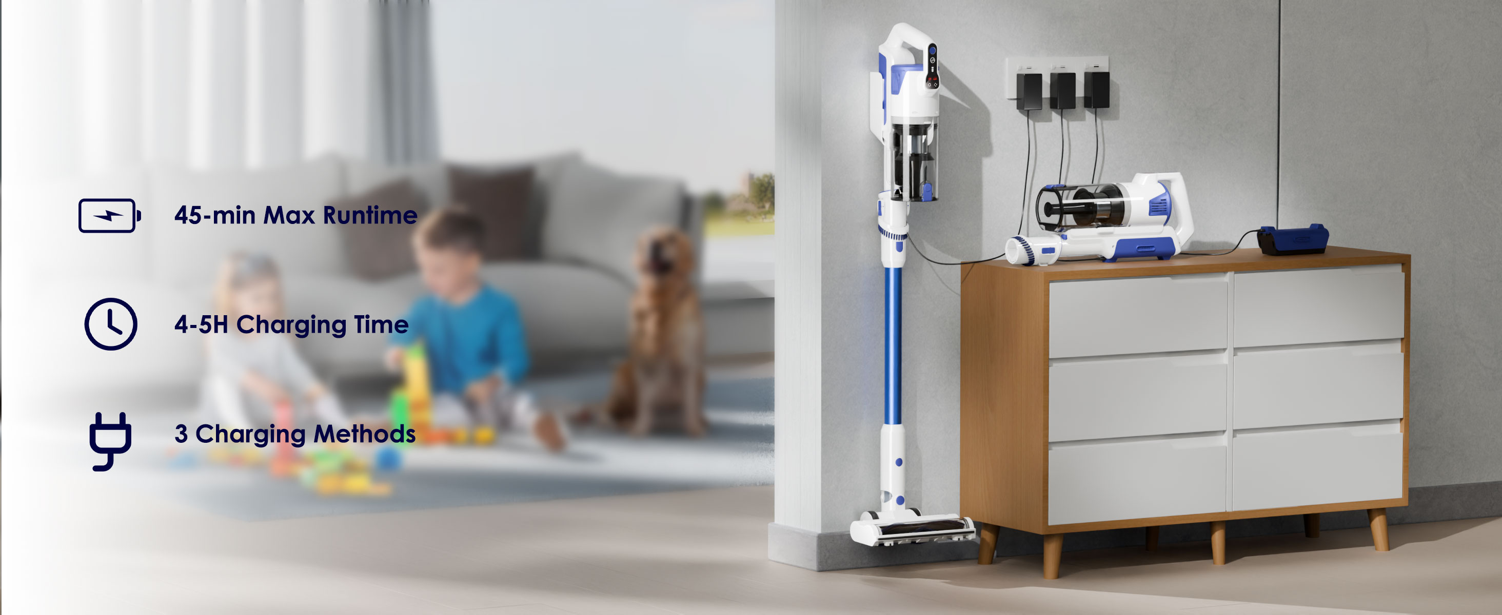 thumbnail video image 2 of WHALLULTRA Cordless Vacuum Cleaner, Stick Vacuum with Brushless Motor, Rechargeable Lightweight Vacuum for Carpet, Hard Floor & Pet Hair, 45Min Runtime, 2 of 9