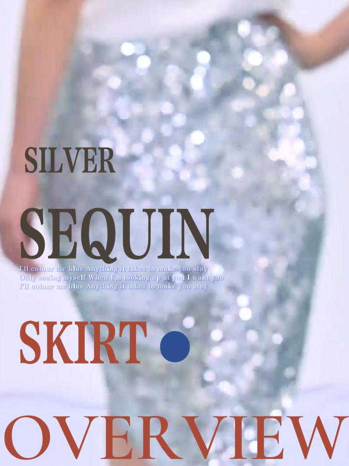 thumbnail video image 2 of Baisdan Sequin Skirt for Women Sparkle Mini Skirts Holiday Party Skirts,Silver,Large, 2 of 8