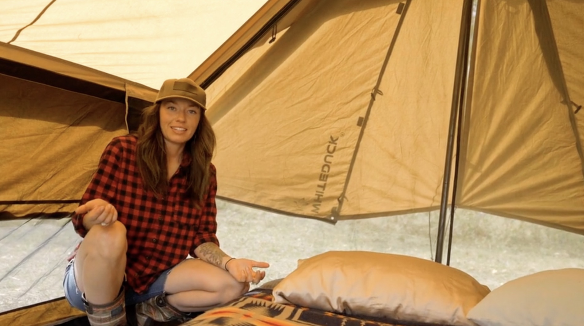 thumbnail video image 2 of (2 pack) WHITEDUCK Rover Canvas Scout Tent, Waterproof, 4 Season Luxury Outdoor Camping and Glamping Yurt Tent (With Stove Jack, Sandstone Beige (Water Repellent), 8' x 13'), 2 of 8