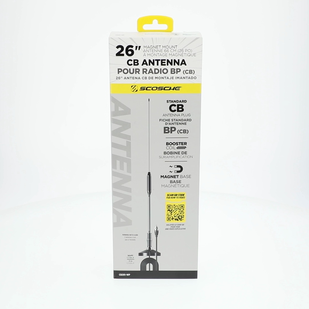 Scosche CB201-WP Universal CB Antenna Mag Mount, 27 MHz, 26