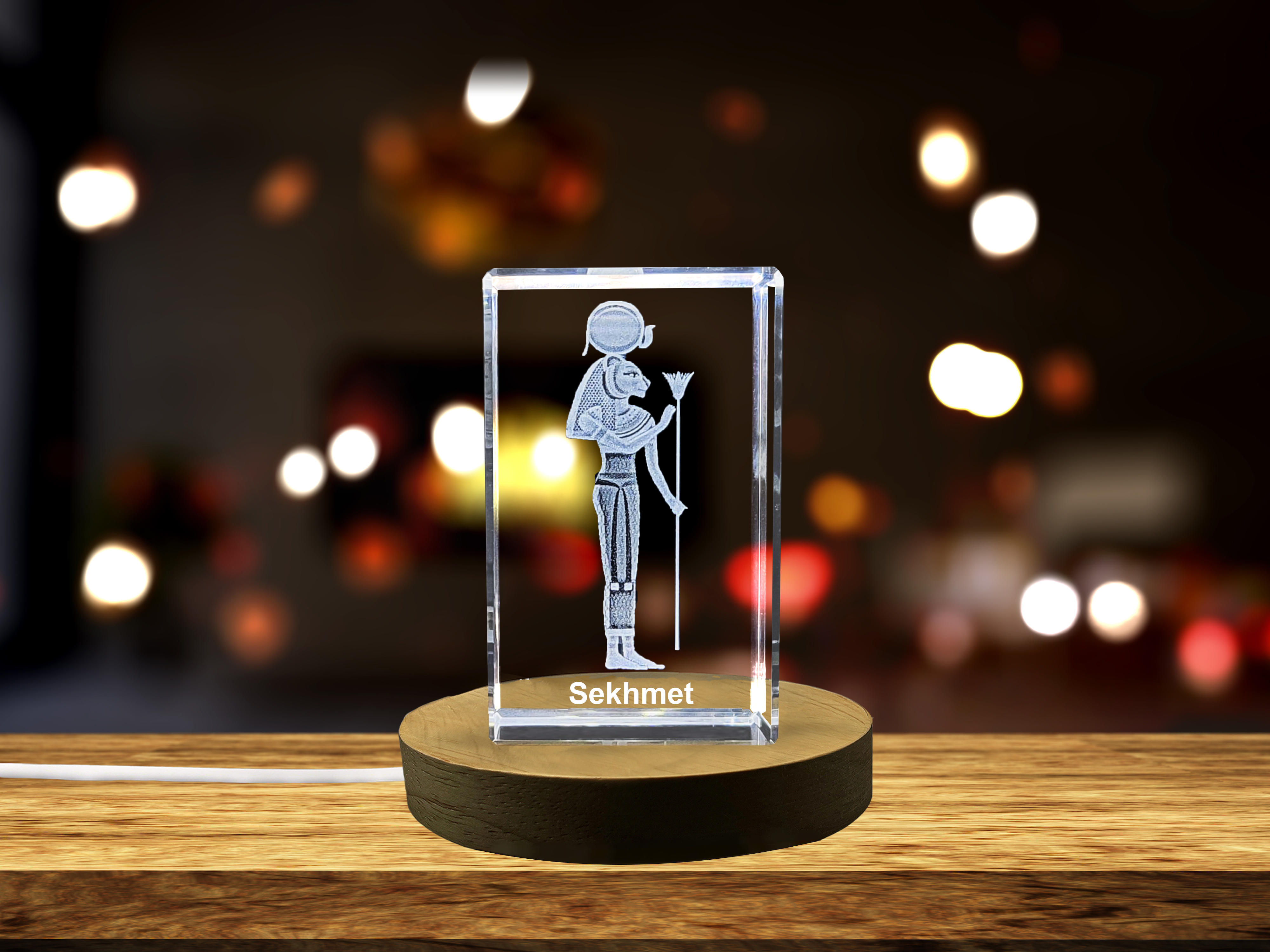 thumbnail video image 2 of Sekhmet - Ancient Egyptian Goddess of War, Healing, and Protection Immortalized in 3D Engraved Crystal A&B Crystal Collection, 2 of 7