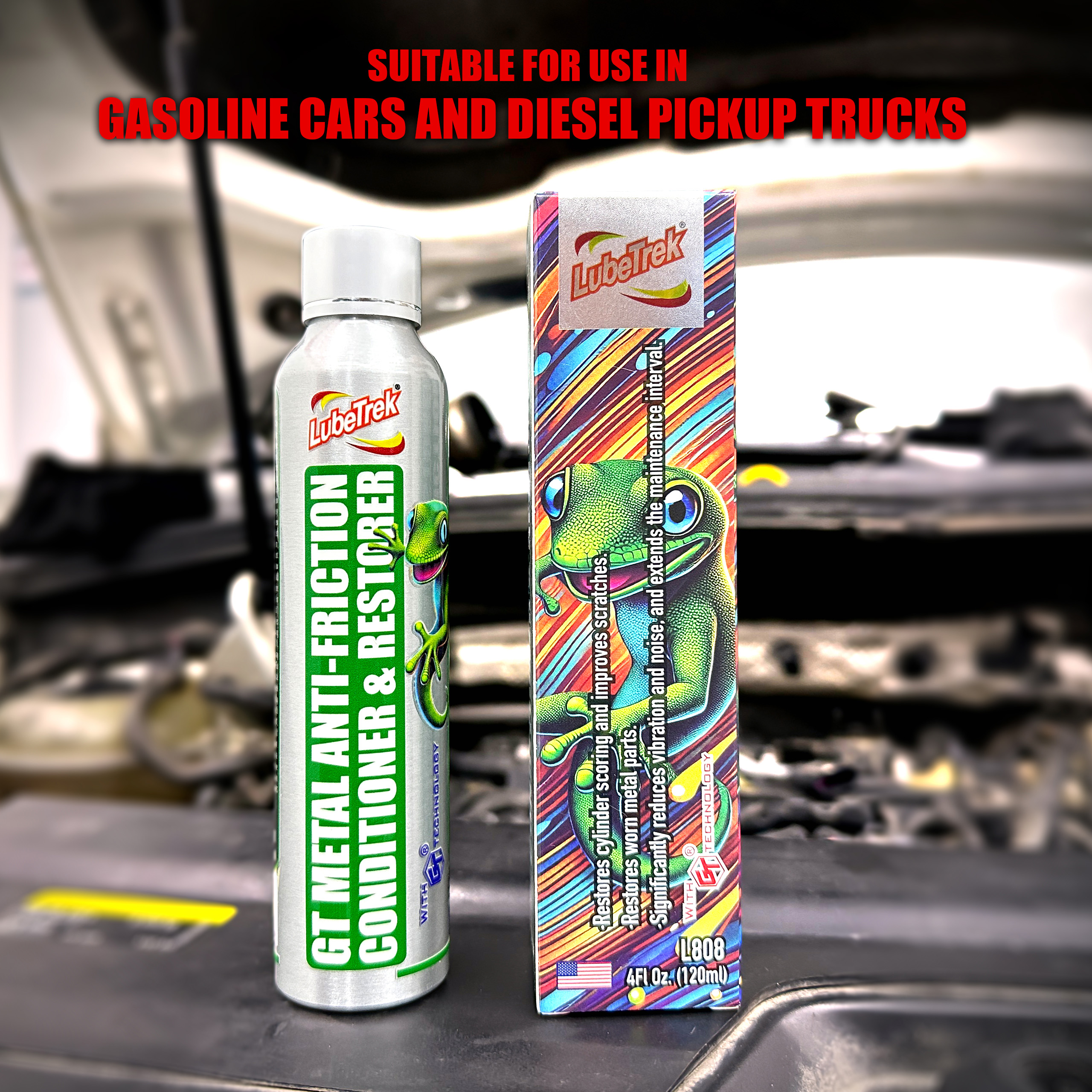 thumbnail video image 2 of LubeTrek® GT Metal Anti-Friction Conditioner & Restorer –  for High-Mileage Cars – Reduces Friction,  Stops Oil Burning, Fixes Cylinder Wear & Restores Performance, 2 of 9