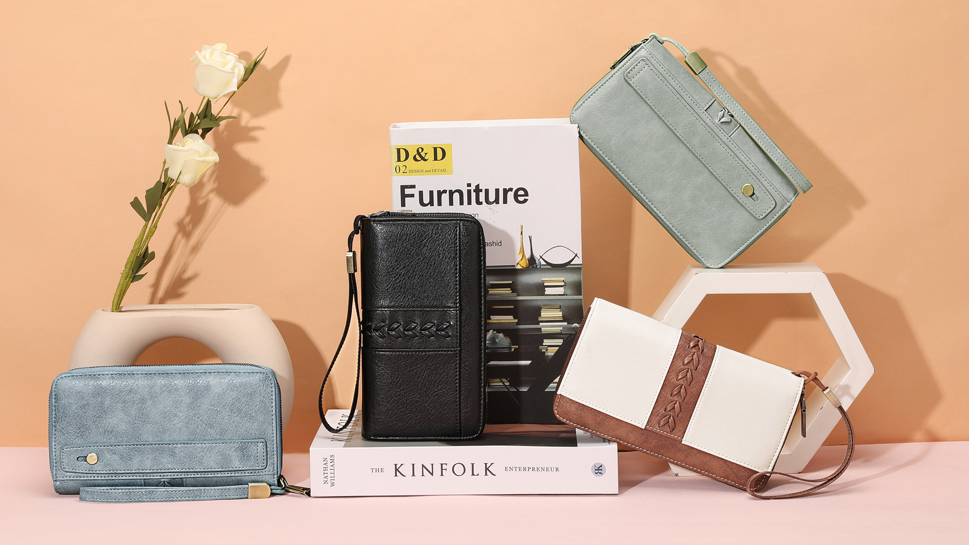 thumbnail video image 2 of FALAN MULE Wallet for Women RFID Blocking Leather Large Capacity Zip Around Ladies Card Holdr Phone Purse Wristlet, 2 of 8