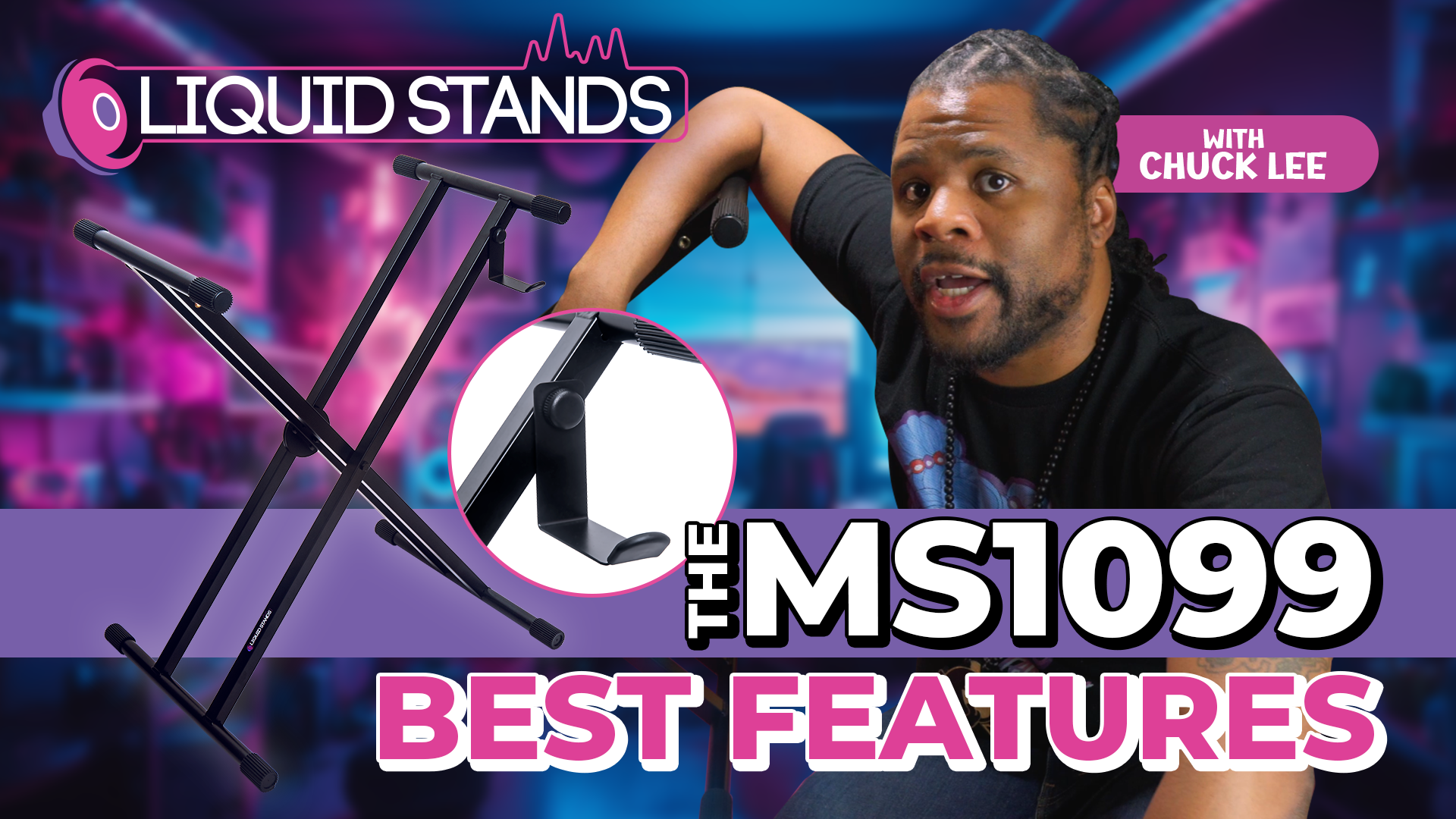 thumbnail video image 2 of Liquid Stands Piano Keyboard Stand - X Style Adjustable and Portable Heavy Duty Music Stand for Kids and Adults - Fits 54 61 88 Key Electric Pianos - Double Braced Foldable Digital Piano Table Stand, 2 of 8