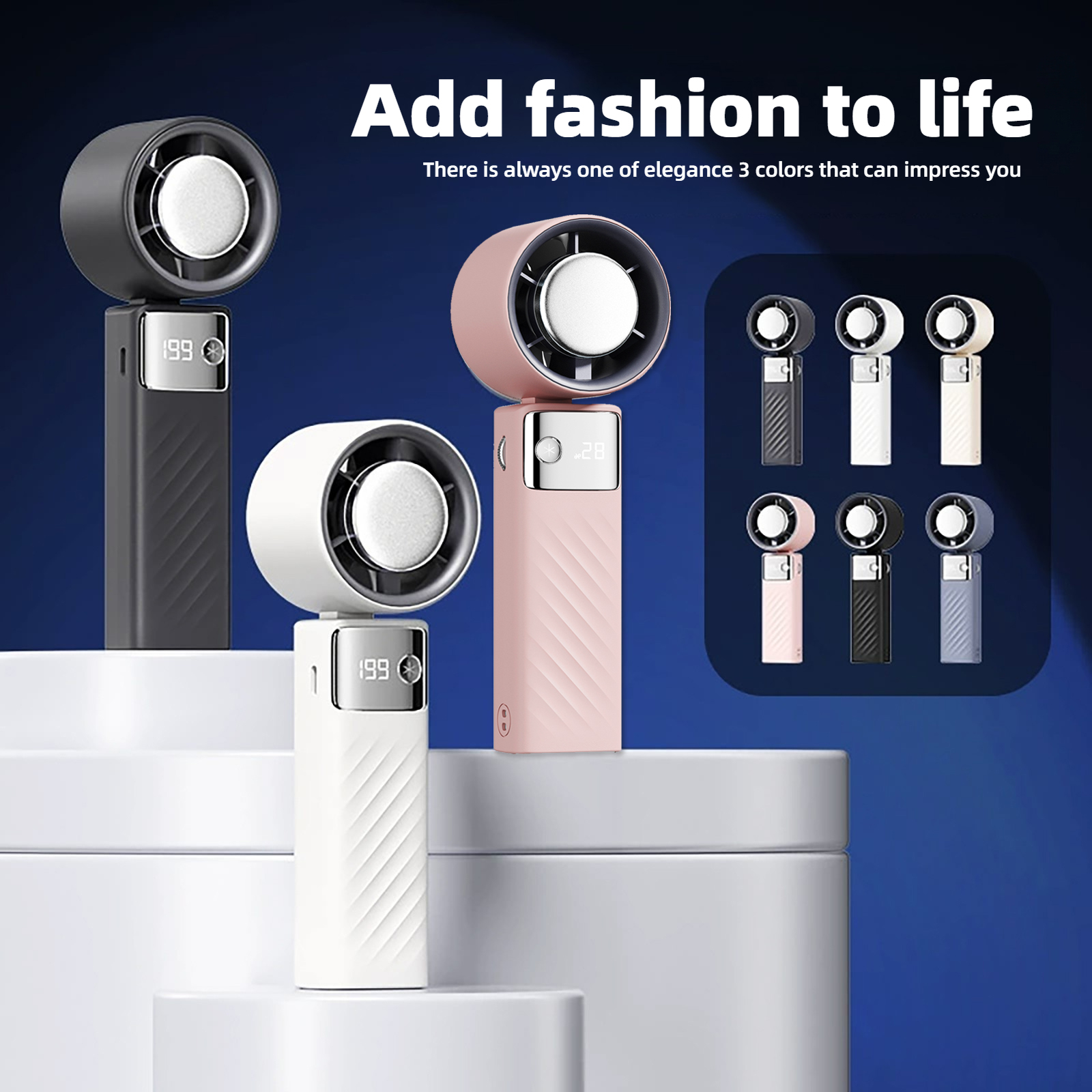 thumbnail video image 2 of Juyafio Cutting-Edge Tech with 199 Speed Cooling Portable Small Fan&Handheld Fan,Foldable Desktop Fan,4000mAh, USB Rechargeable And Quiet Personal Fan For Home, Office, Travel & Outdoor Use (Pink), 2 of 18