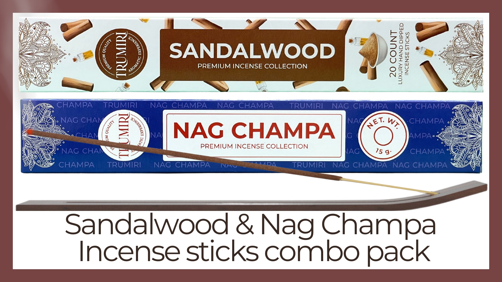 thumbnail video image 2 of Trumiri Incense Sticks - Combo Pack of 35 Insence-Sticks - 15 Nag Champa + 20 Sandalwood - Insenses - Insents - Incents - Inscense - Incence - Incienso - All Natural Incense Sticks, 2 of 10