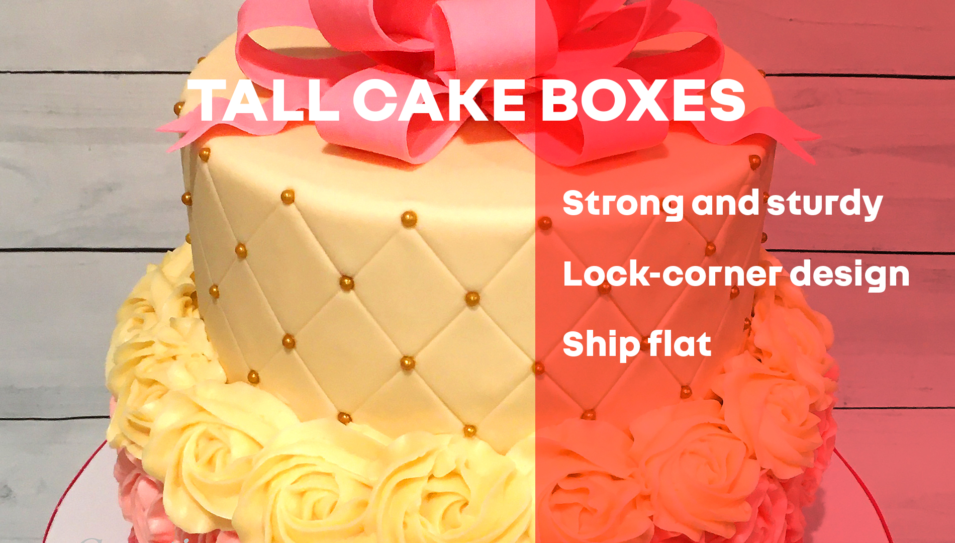 thumbnail video image 2 of 10x10x8 Inch White Tall Cake Boxes, One-Piece Bakery Packaging, 6 Count, 2 of 8