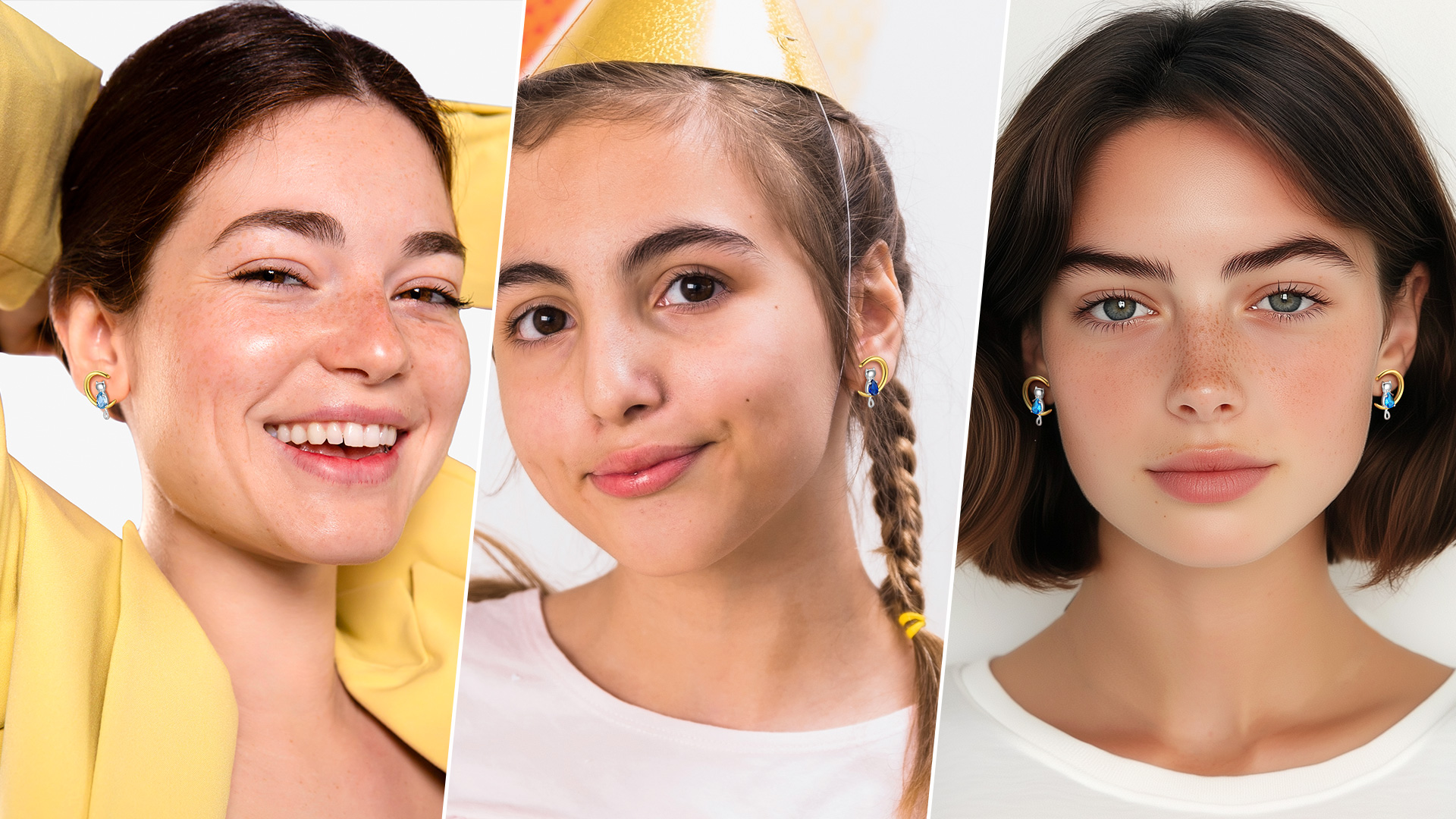 thumbnail video image 2 of Just Being Cute Cat Moon Earrings for Women, 925 Pure Sterling Silver Earrings May Birthstone Studs To My Love Birthday Mothers Day Jewelry Gifts Her Wife Lady Adults Ideas, 2 of 8