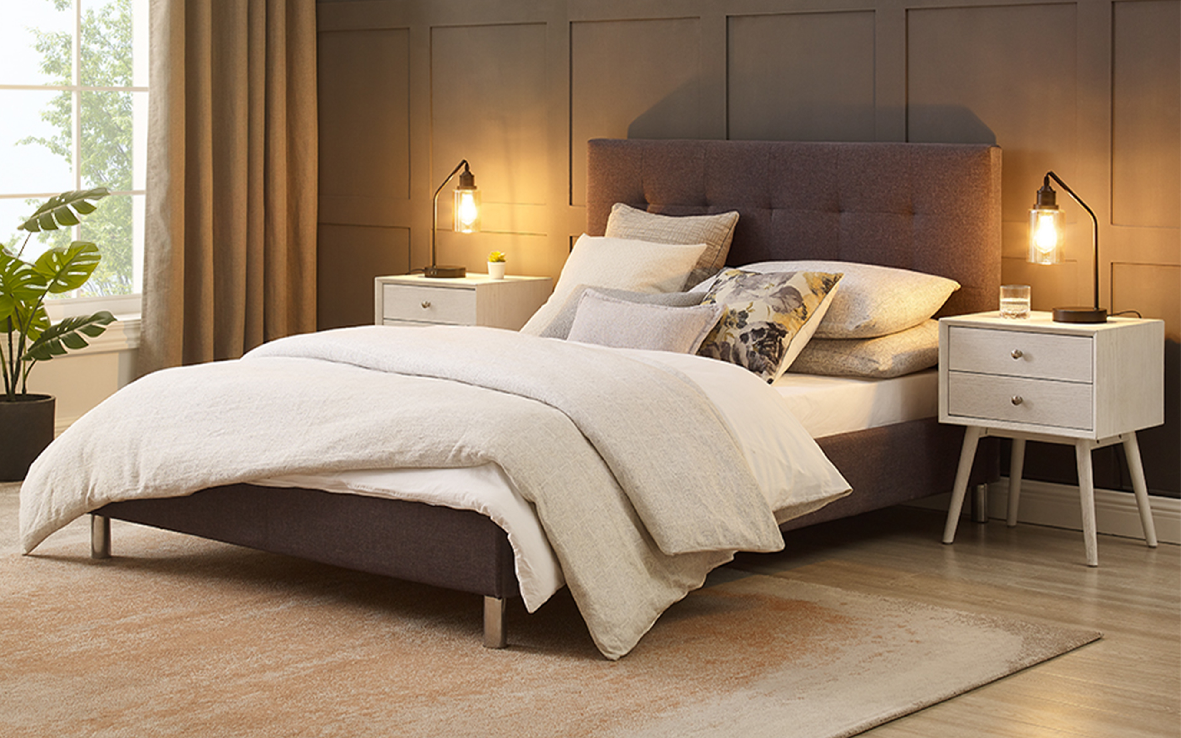 thumbnail video image 2 of 2 Pack Touch Control Table Lamps Set, Industrial Bedside Lamps for Bedrooms with 2 USB Ports, 3-Way Dimmable Nightstand Lamp for Living Room End Tables (LED Edison Bulbs Included), 2 of 8