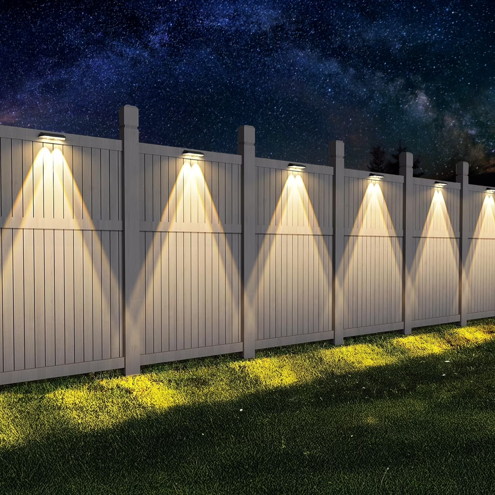 thumbnail video image 2 of Solar Lights Outdoor - Waterproof 3 Mode Solar Deck Lights for Outside Yard Railing Step Patio Stair Wall (6 pack), 2 of 9