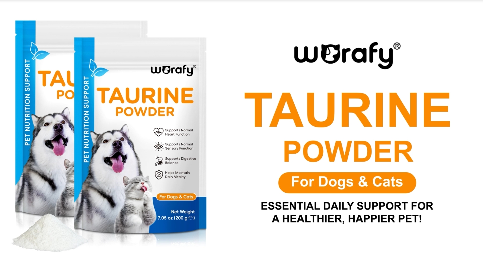 thumbnail video image 2 of Taurine Powder Supplement for Dogs & Cats, Support Vision & Heart, Digestive Balance, with Essential Amino Acid, Taurine Powder for Daily Pet Nutrition, 7.05oz/ 200g, 2 of 11