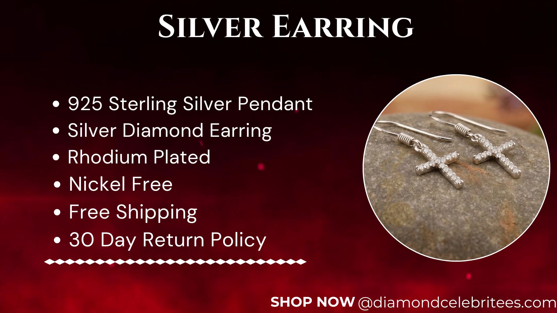 thumbnail video image 2 of Diamond Celebrity's Women's stud in 925 White Sterling Silver 0.15ct Diamond Stud Men's Earrings, 2 of 14