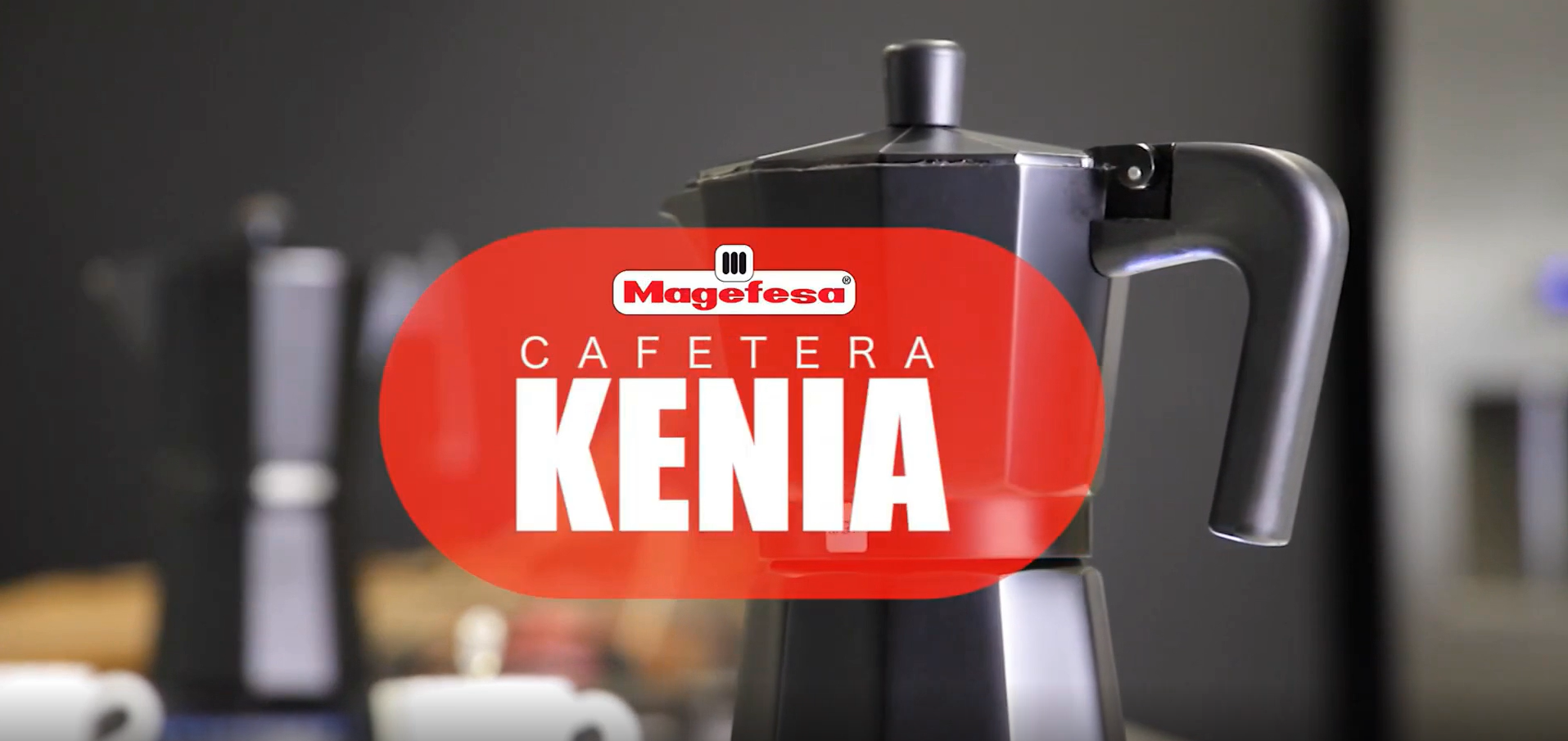 thumbnail video image 2 of MAGEFESA Kenia Noir Stovetop Espresso Moka Pot, 3-Cup/5 oz, Extra-Thick Aluminum, Heat-Resistant Handle, Greca & Italian Coffee Maker, 2 of 6