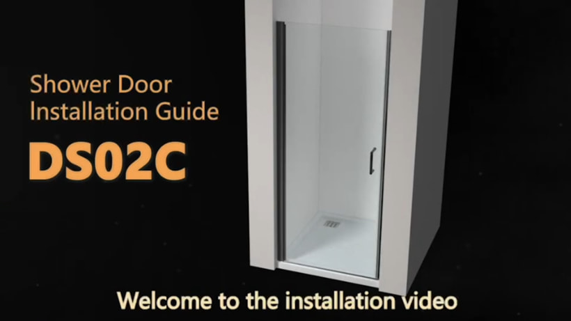 thumbnail video image 2 of Leumius Pivot Shower Doors, 33" W x 72" H Semi-Frameless Design,1/4" Thick SGCC Tempered Glass,Reversible Installation,Matte Black, 2 of 8