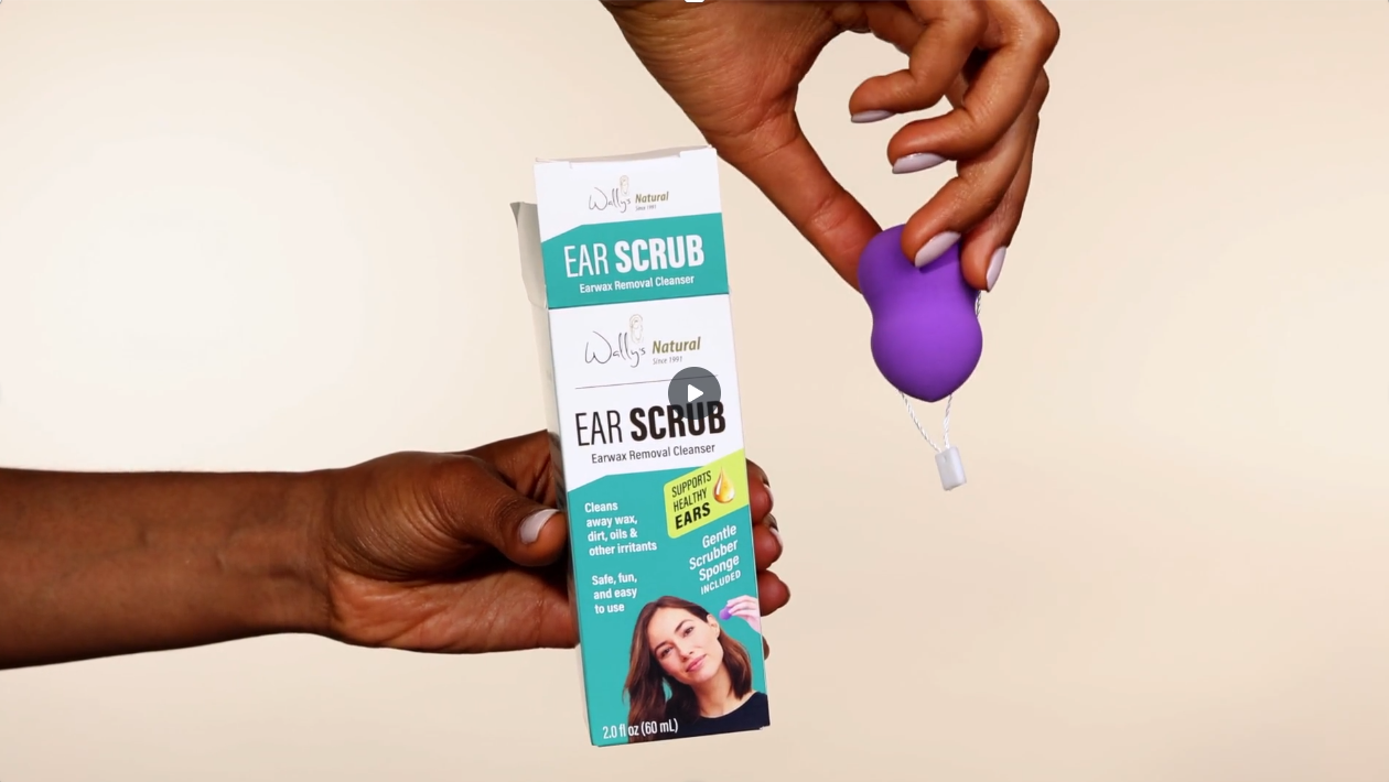 thumbnail video image 2 of Wally's Natural Adult Ear Cleansing Scrub with Soft-Tipped Scrubber, 2 fl oz, Pack of 1, 2 of 9