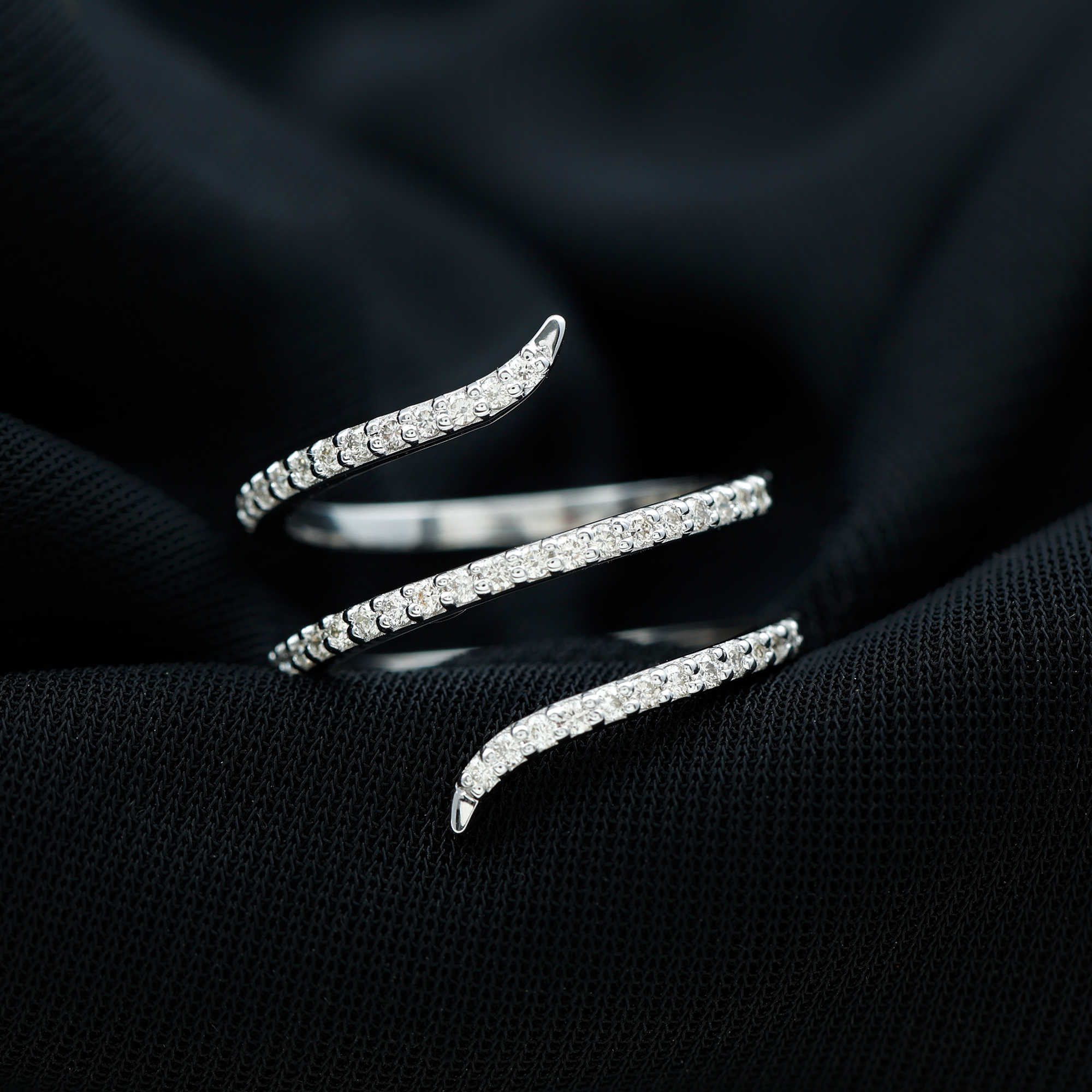 thumbnail video image 2 of Rosec Jewels Certified Real Diamond Wrap Ring - Cocktail Ring for Women - HI-SI Quality - Ready to Gift, 14K Yellow Gold, US 5.00, 2 of 8