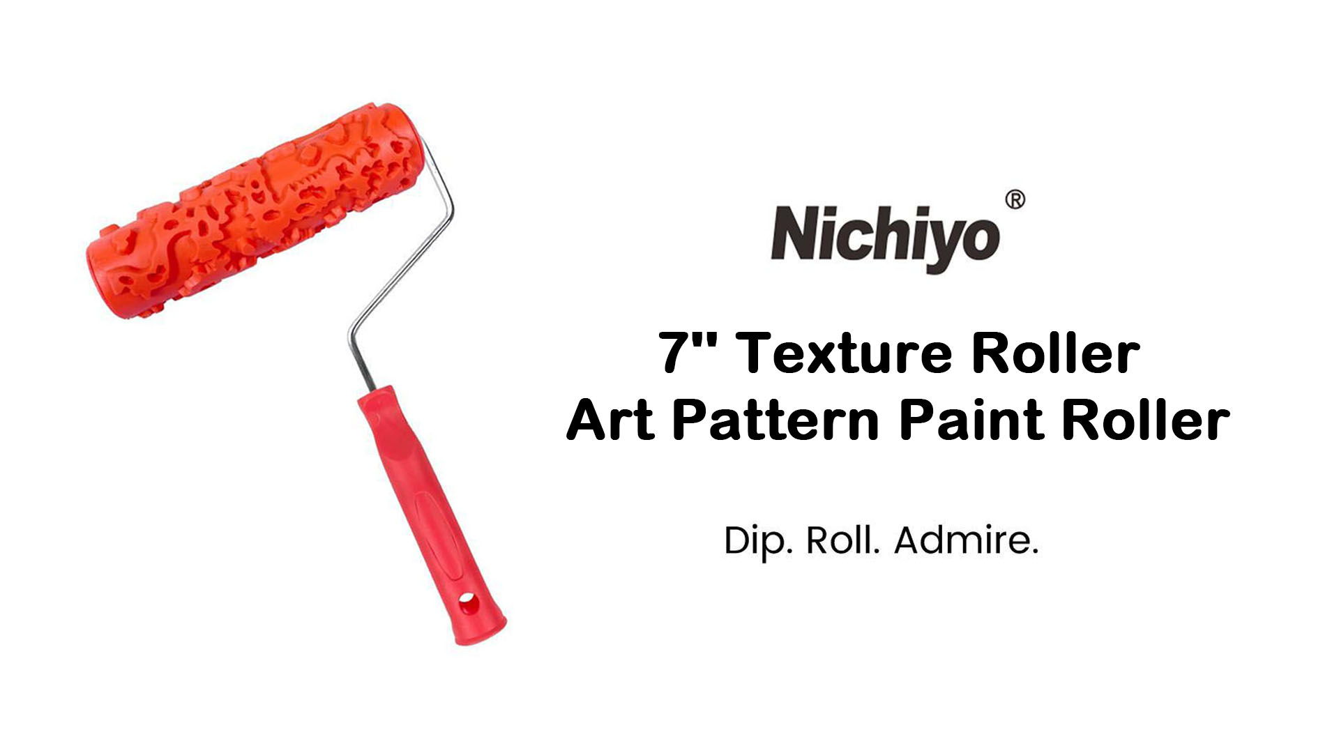 thumbnail video image 2 of Nichiyo 7-Inch Rubber Texture Paint Roller, Decorative Pattern Tool for Walls, Furniture & Floors, Easy-Clean DIY Art Painting Supply (EG323T), 2 of 8