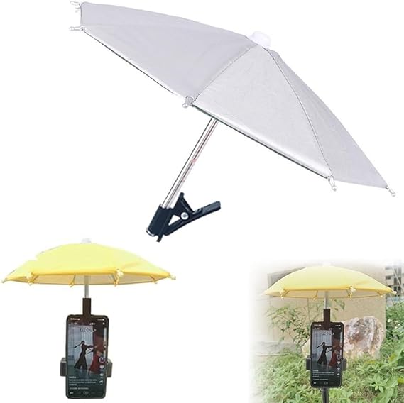 thumbnail video image 2 of Phone Umbrella Clip on Uv Protection Anti Glare Adjustable - Waterproof Cell Phone Shade for Outdoor Photography Selfies Video Calls, Pink, Ccwuwei, 2 of 7