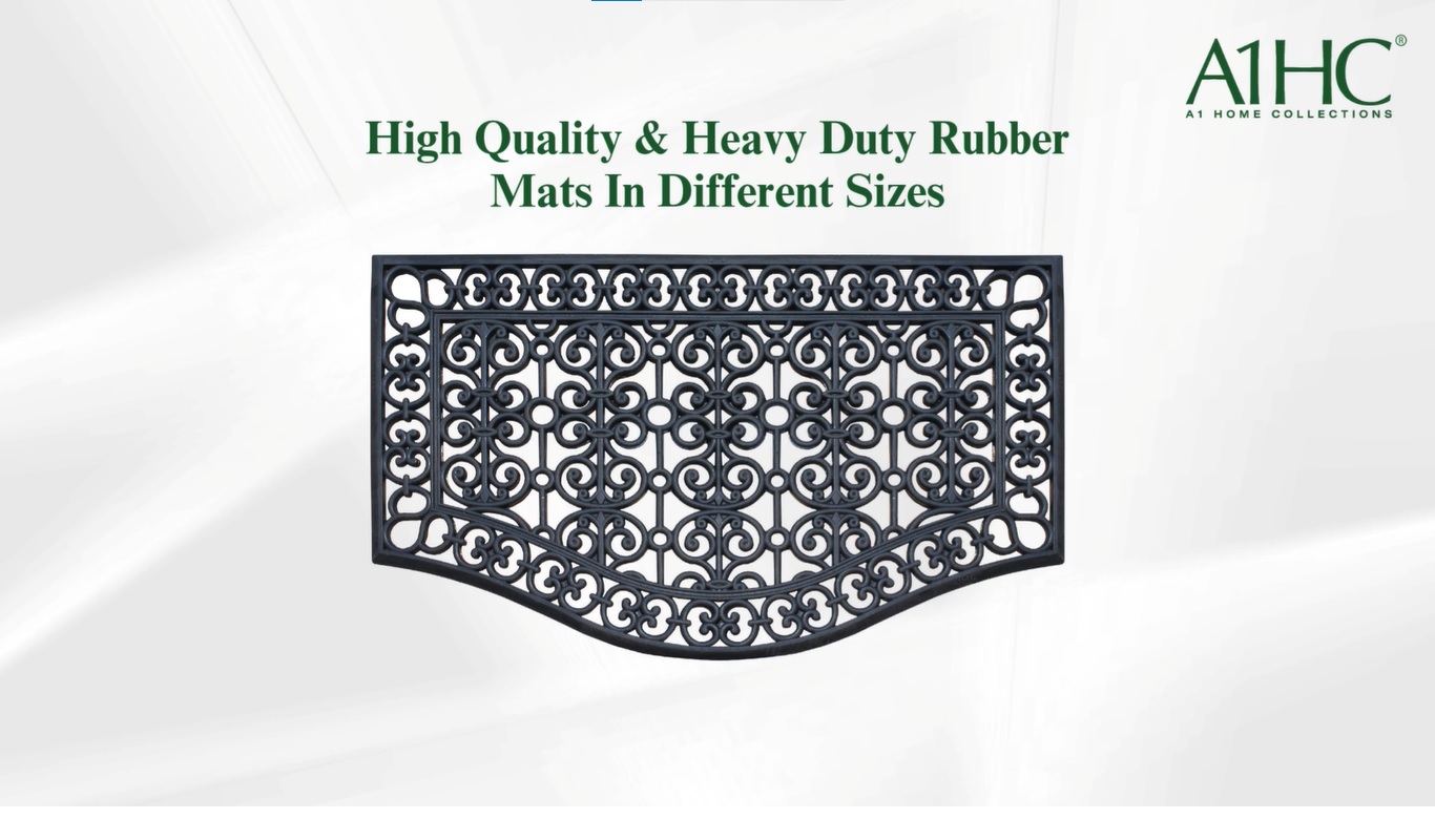thumbnail video image 2 of A1HC Outdoor Doormat, Heavy-Duty Natural Rubber with Drainable Paisley Design, Anti-Fatigue Shoe Scraper, 24" x 39", Black, 2 of 7