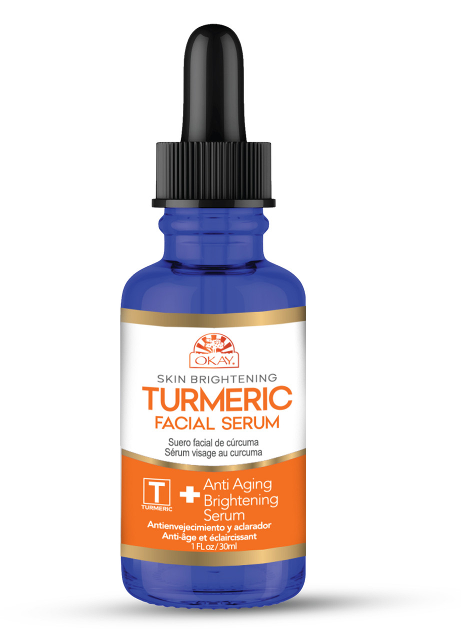 thumbnail video image 2 of OKAY Pure Naturals Turmeric Facial Serum 1 oz – Vitamin C Brightening Serum, Dark Spot Corrector, Evens Skin Tone, Hydrating & Nourishing, Lightweight for All Skin Types, 2 of 9